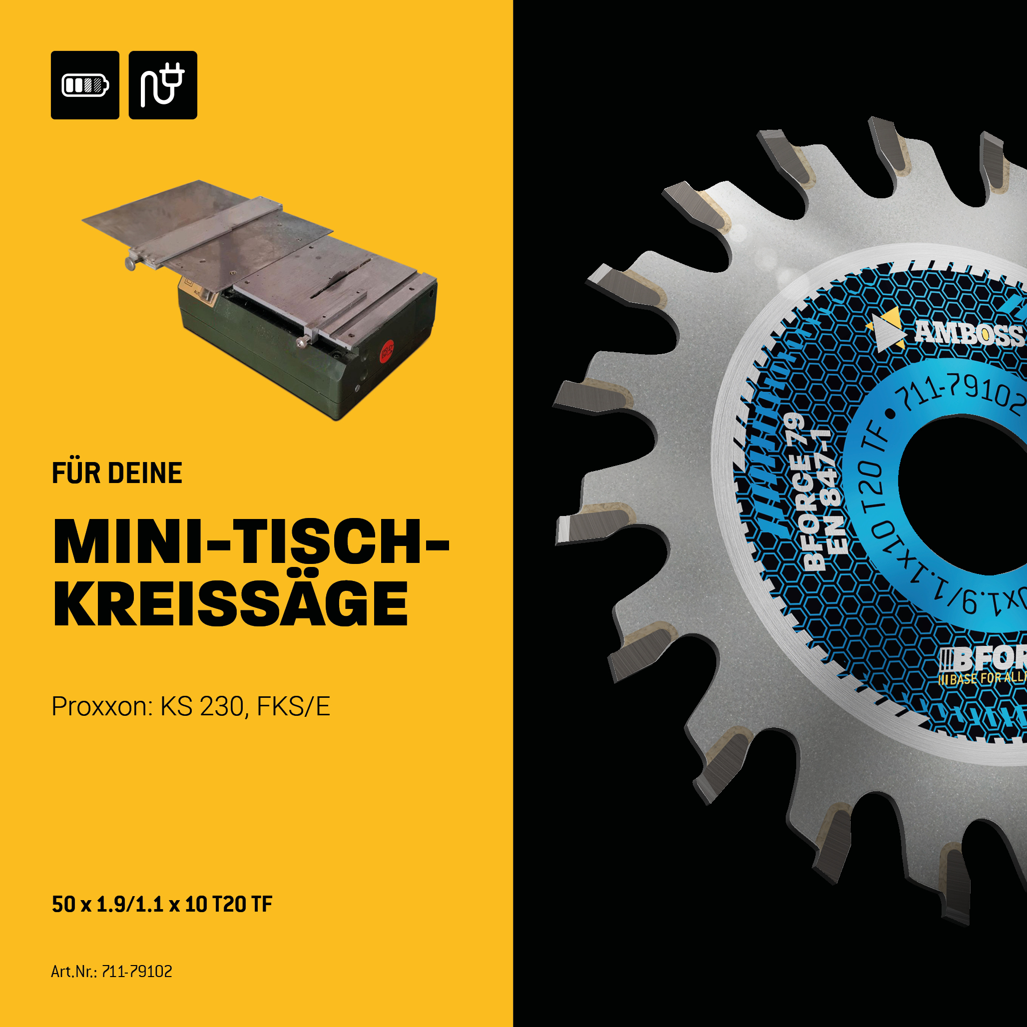 HM Kreissägeblatt - 50 x 1.9/1.1 x 10  Z20 TF HM Kreissägeblatt - 50 x 1.9/1.1 x 10  Z20 TF