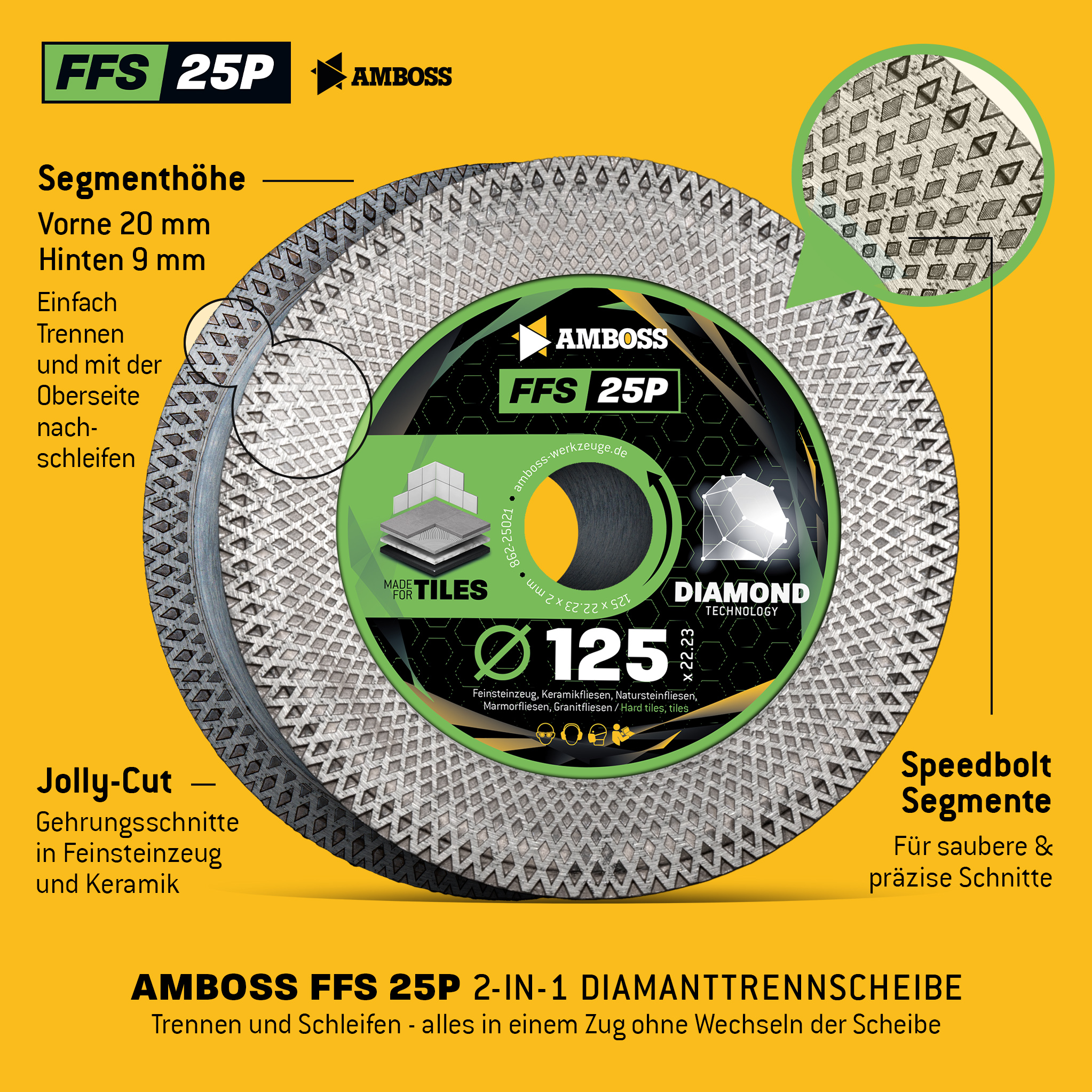 Amboss FFS 25P Diamant Trennscheibe 125 x 2 x 22.2