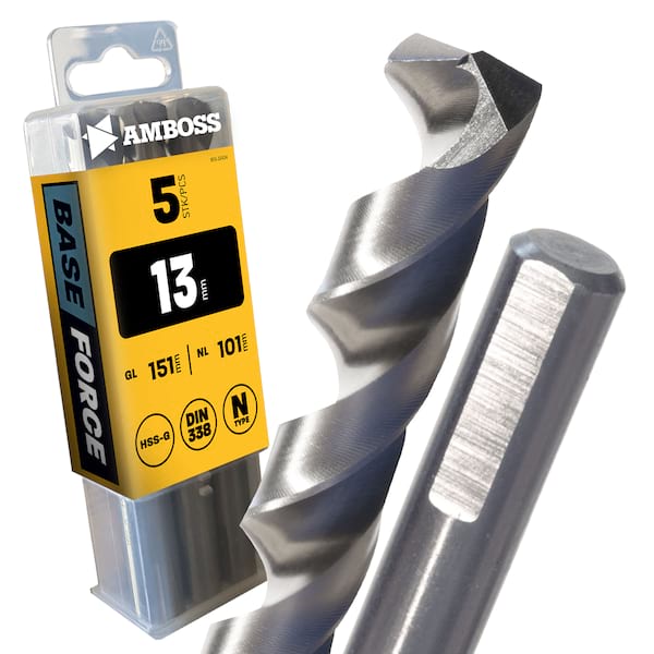5 x HSS G BASE Force Metallbohrer DIN 338 - Ø:13 mm 5 x HSS G BASE Force Metallbohrer DIN 338 - Ø:13 mm