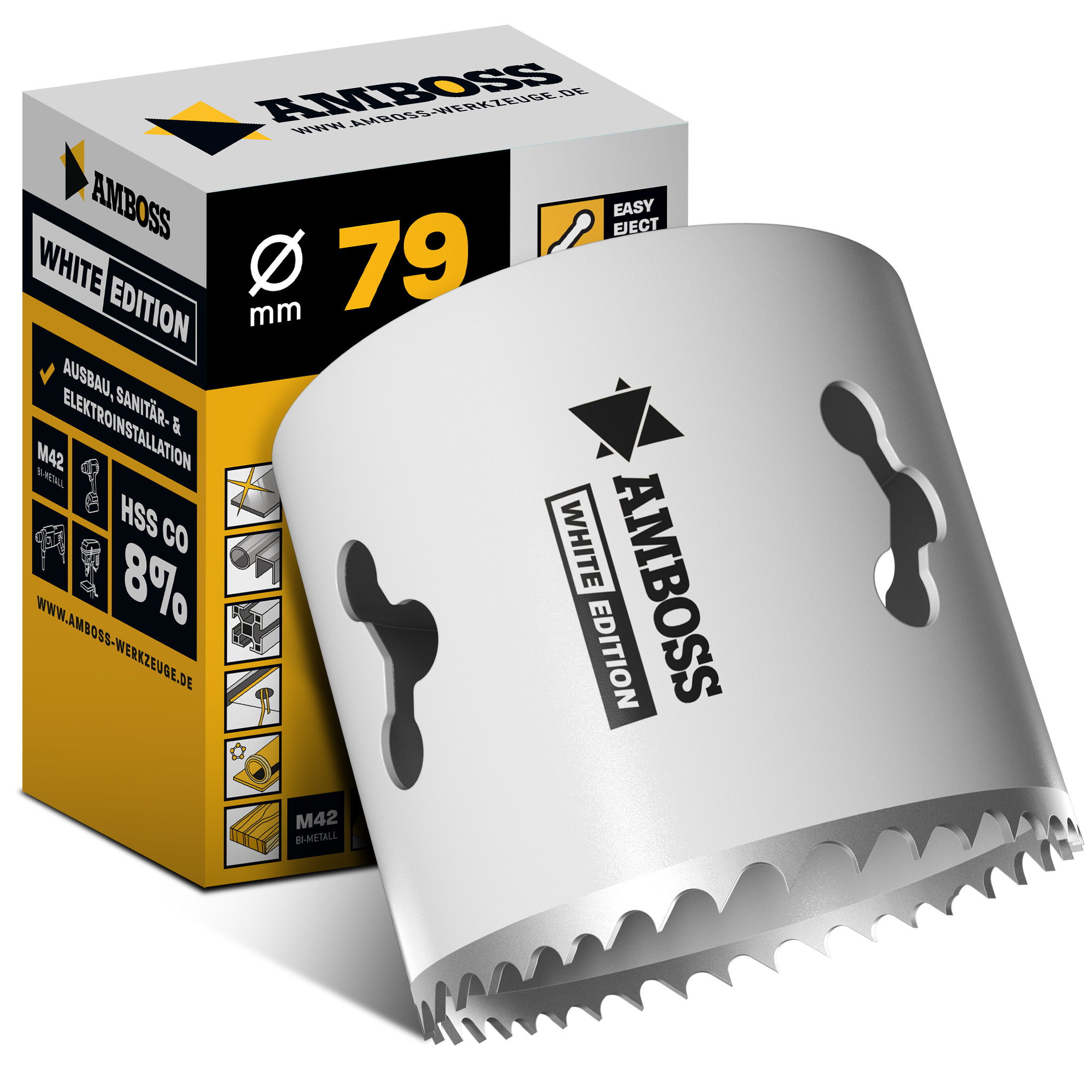 HSS M42 Amboss Lochsäge Ø 79 mm (ohne Aufnahme) HSS M42 Amboss Lochsäge Ø 79 mm (ohne Aufnahme)