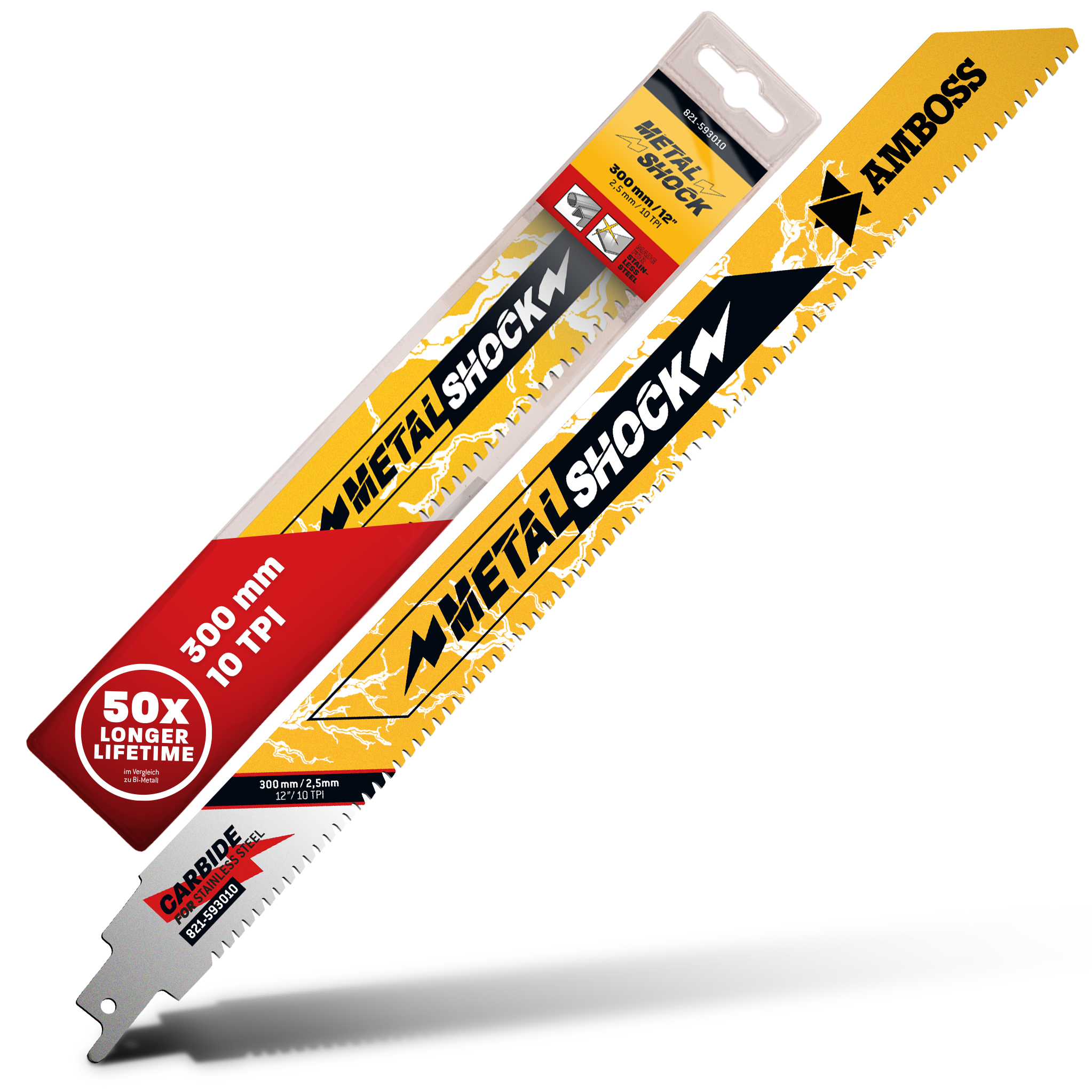 1x Amboss Metal Shock Säbelsägeblatt Länge 300 mm 10 ZpZ 1x Amboss Metal Shock Säbelsägeblatt Länge 300 mm 10 ZpZ