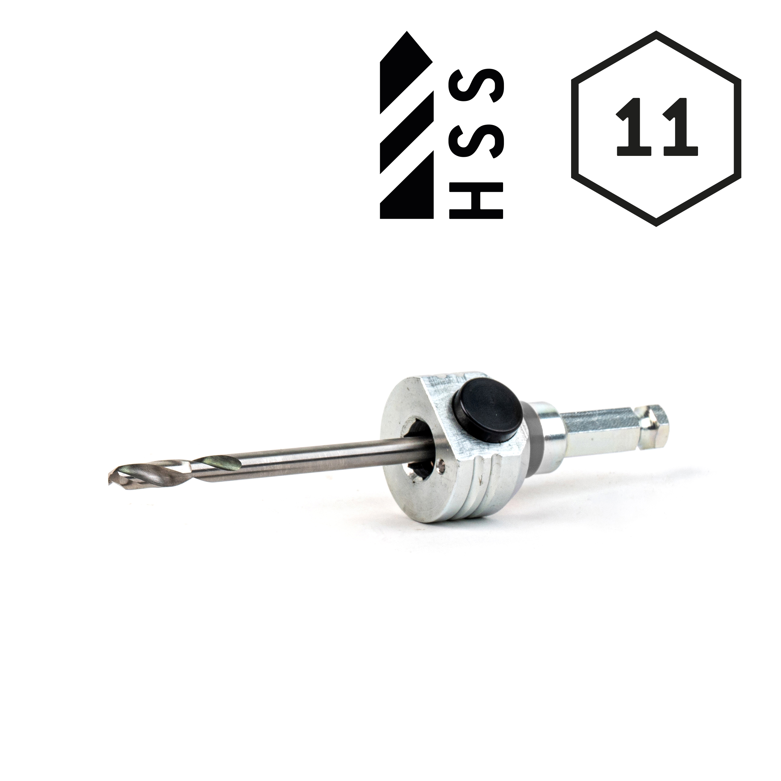 Schnellwechselaufnahme 6kant Schaft Ø11mm inkl. HSS  Zentrierbohrer