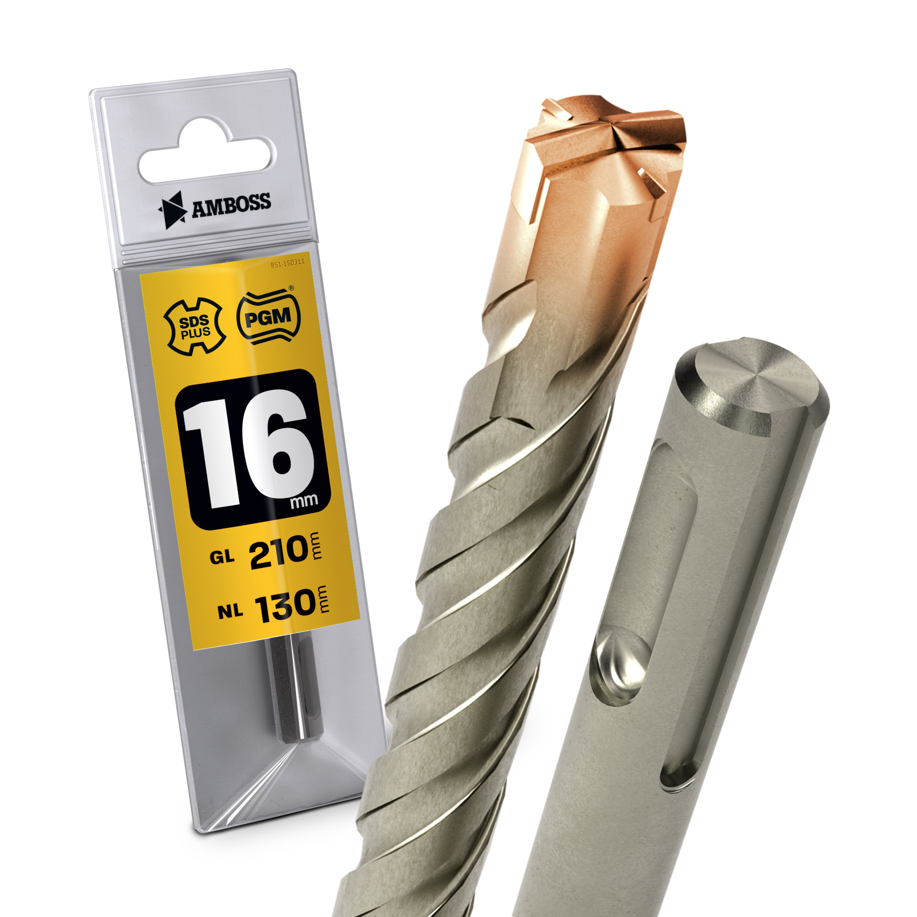 1x Bohrer SDS Plus Schaft - Ø:16 mm - GL: 210 mm 1x Bohrer SDS Plus Schaft - Ø:16 mm - GL: 210 mm