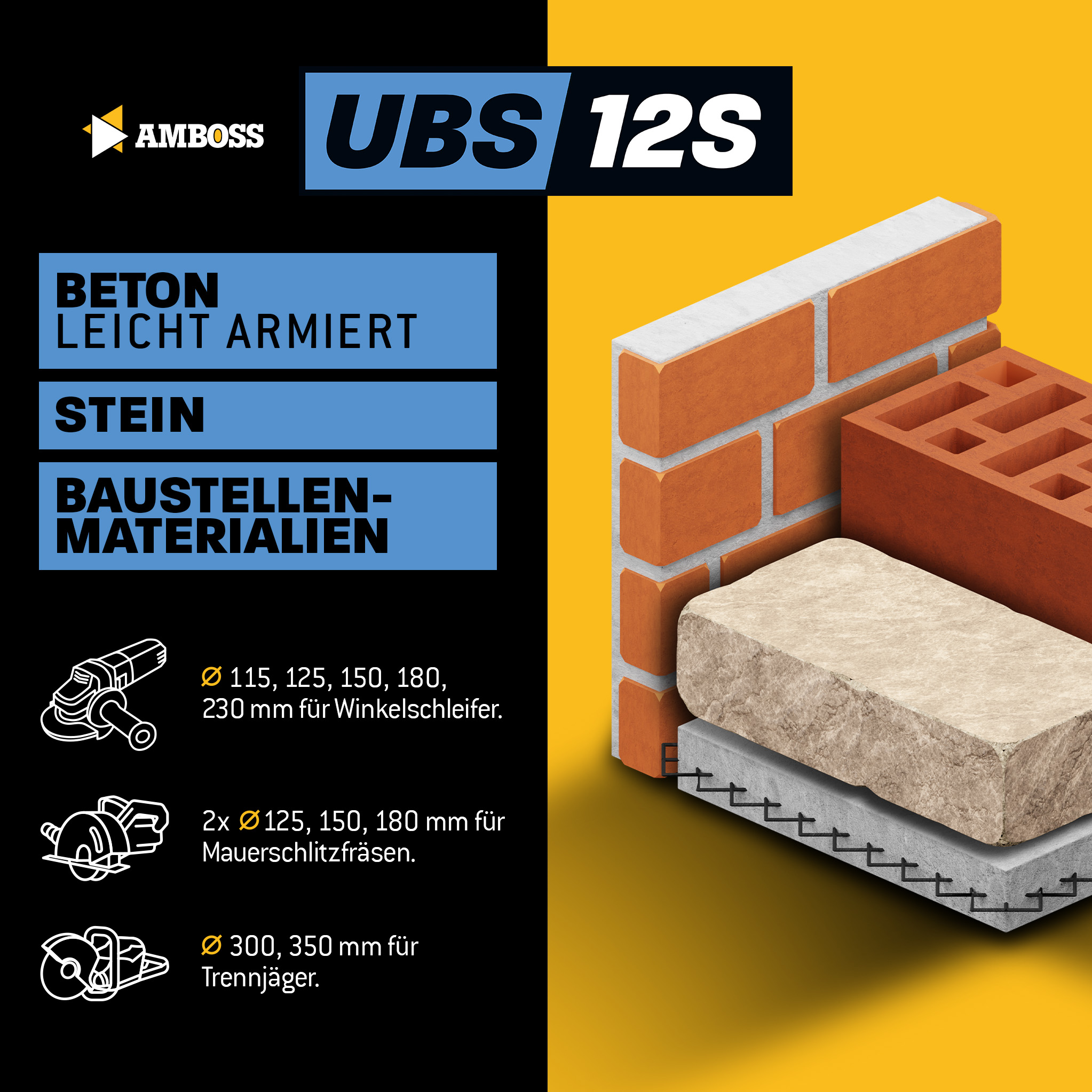 Amboss UBS 12S Diamant Trennscheibe - 230 x 2.5 x 22.2 Amboss UBS 12S Diamant Trennscheibe - 230 x 2.5 x 22.2