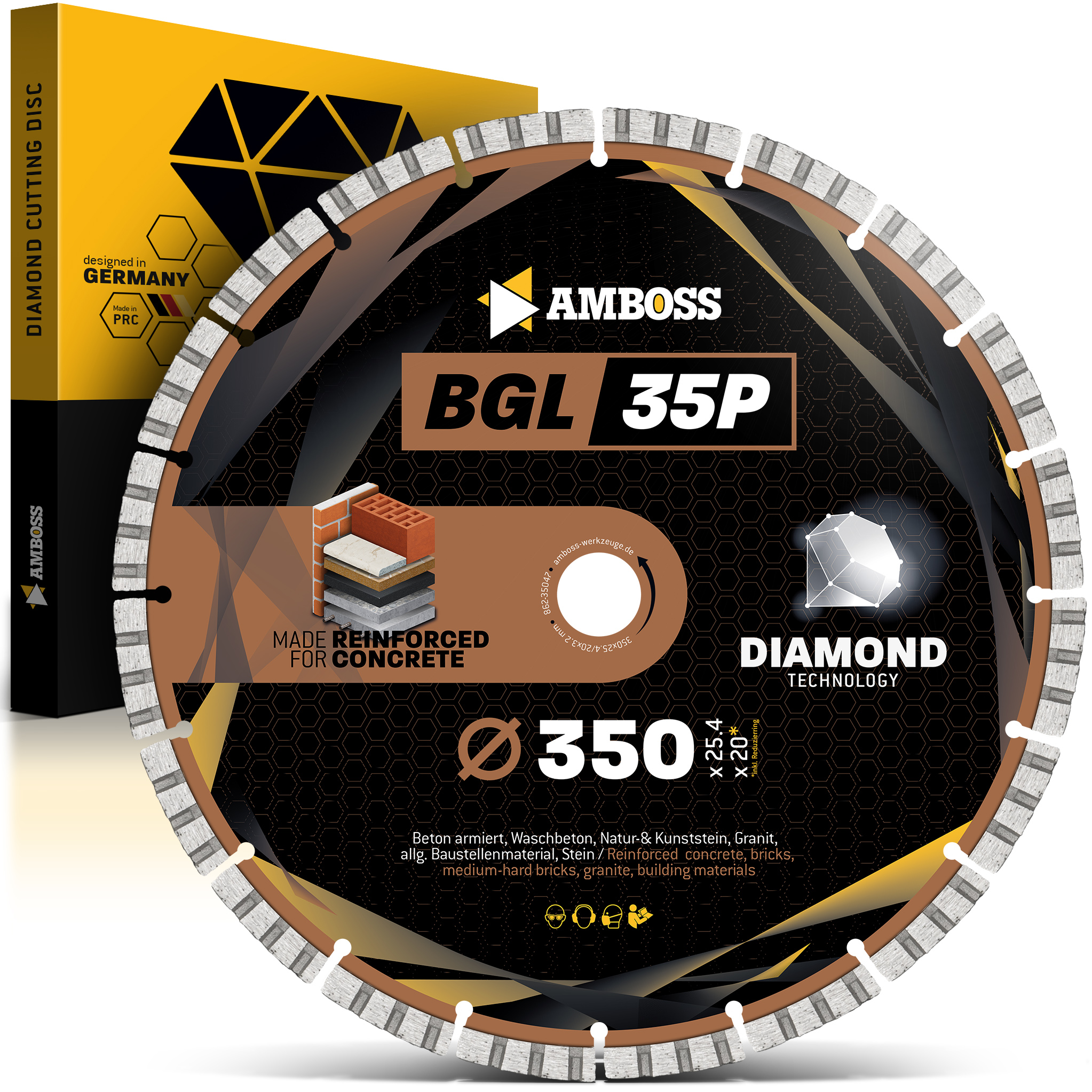 Amboss BGL 35P Diamant Trennscheibe - 350 x 3.2 x 25.4