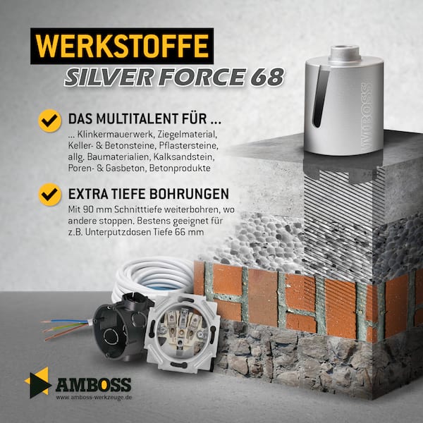 Dosensenker Silver Force - 68 mm - 6-kant StarterSet Dosensenker Silver Force - 68 mm - 6-kant StarterSet