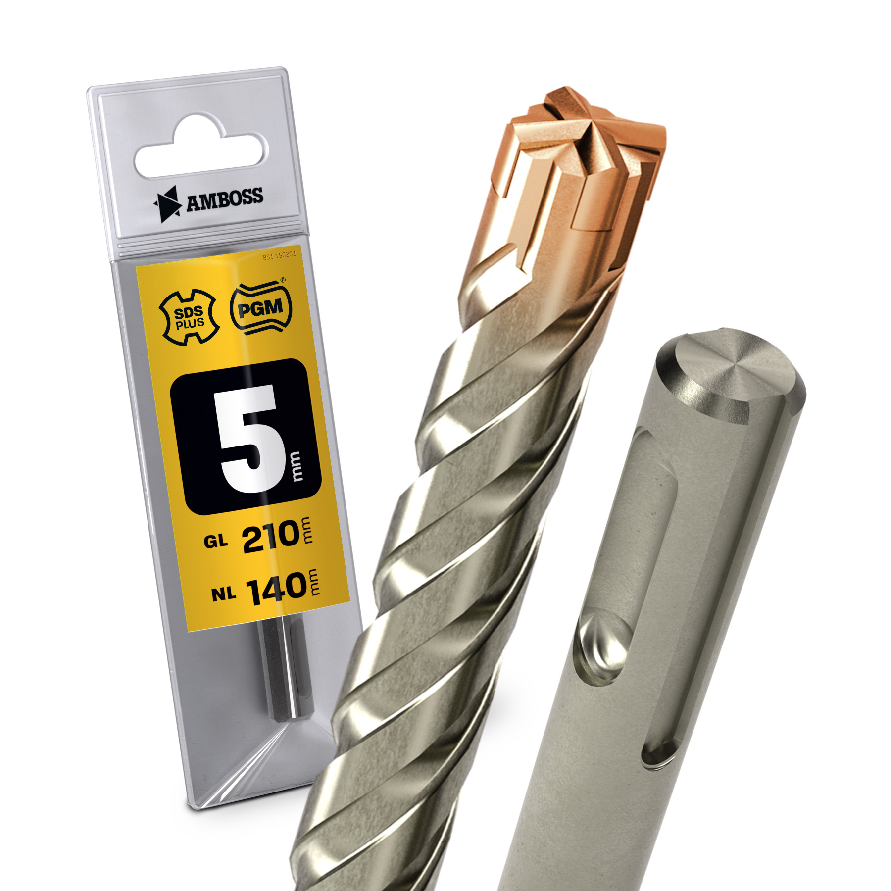 1x Bohrer SDS Plus Schaft - Ø:5 mm - GL: 210 mm