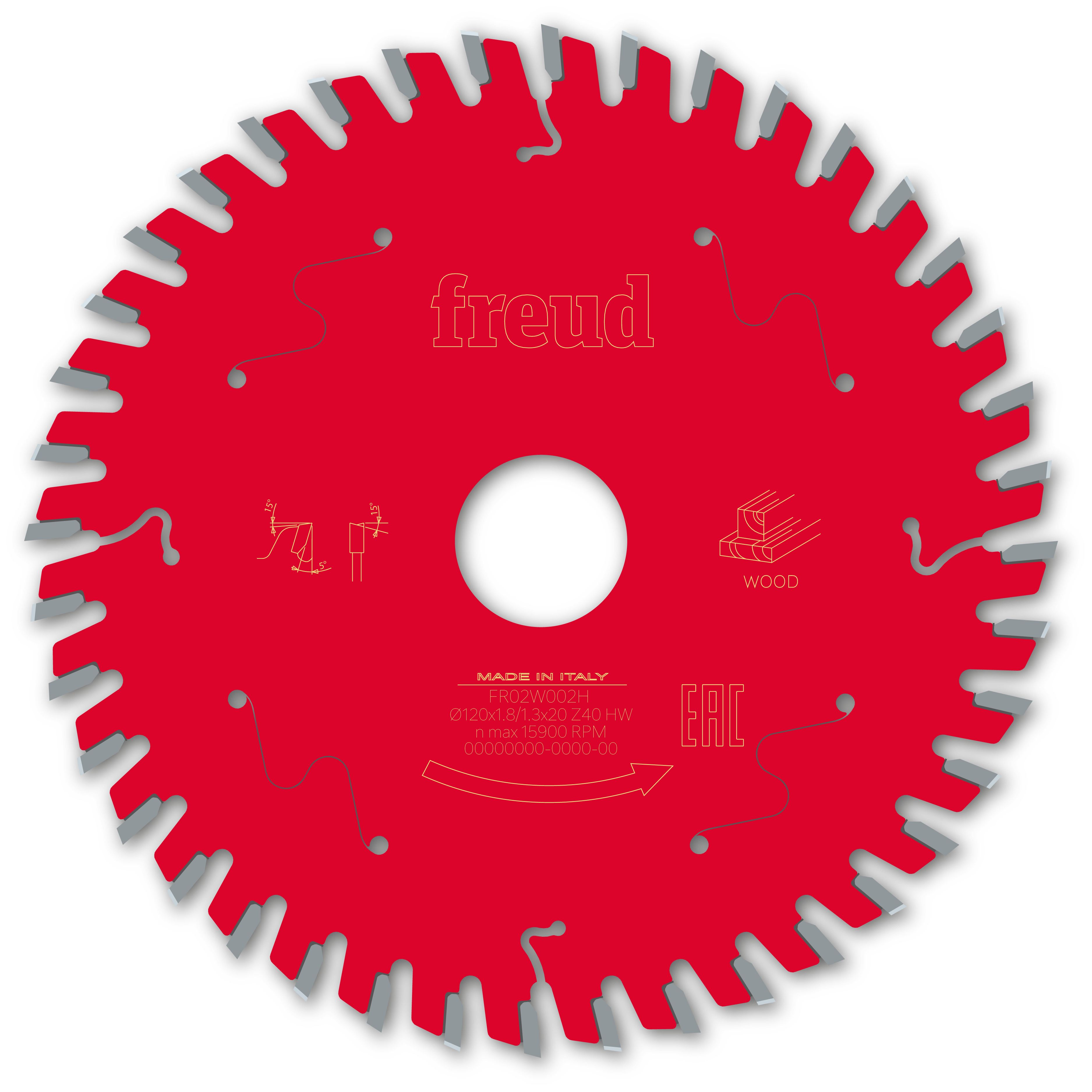Freud HM Kreissägeblatt für Handkreissägen - 120 x 1.8/1.3 x 20 Z40 WZ Freud HM Kreissägeblatt für Handkreissägen - 120 x 1.8/1.3 x 20 Z40 WZ