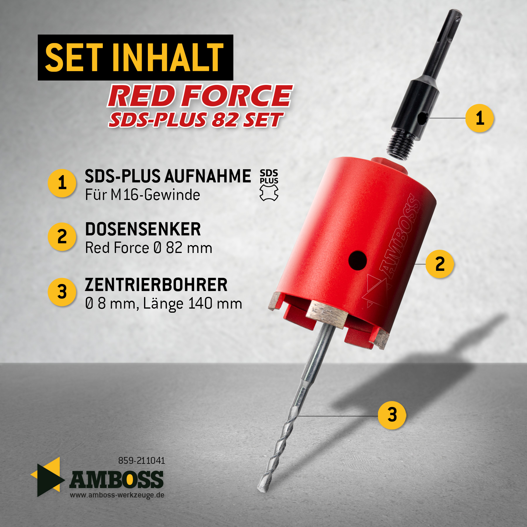 Dosensenker Red Force - 82 mm - SDS-Plus StarterSet Dosensenker Red Force - 82 mm - SDS-Plus StarterSet