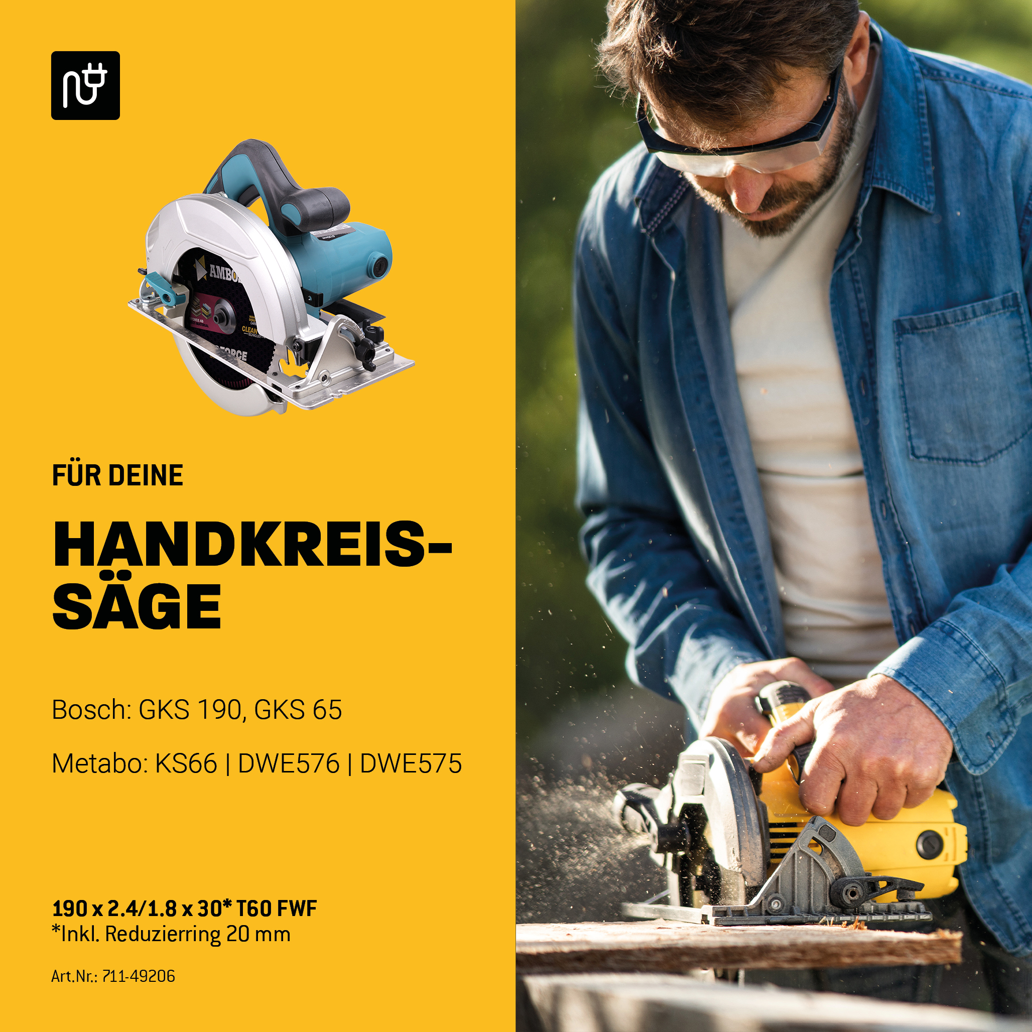 HM Kreissägeblatt - 190 x 2.4/1.8 x 30 Z60 FWF HM Kreissägeblatt - 190 x 2.4/1.8 x 30 Z60 FWF