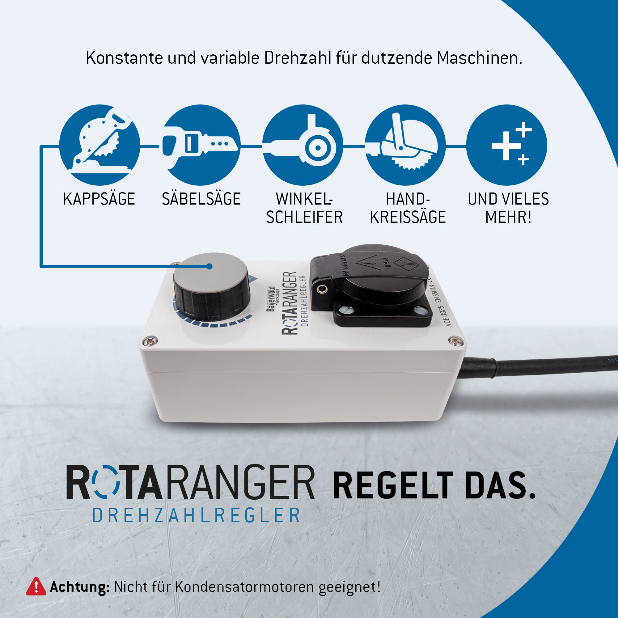 Elektronischer Drehzahlregler - 230 V bis 2400 W - Bayerwald Rotaranger Elektronischer Drehzahlregler - 230 V bis 2400 W - Bayerwald Rotaranger