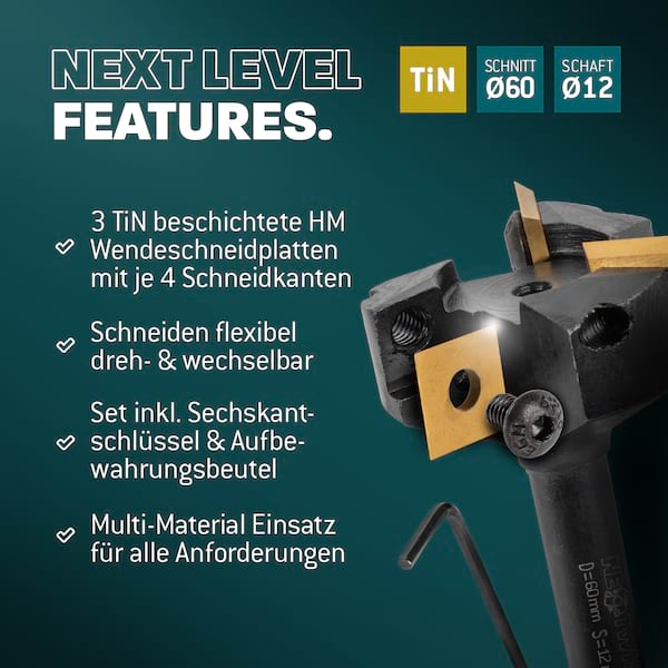 10x Bayerwald NeoTwister Ø60mm Planfräser Ersatzmesser 10x Bayerwald NeoTwister Ø60mm Planfräser Ersatzmesser