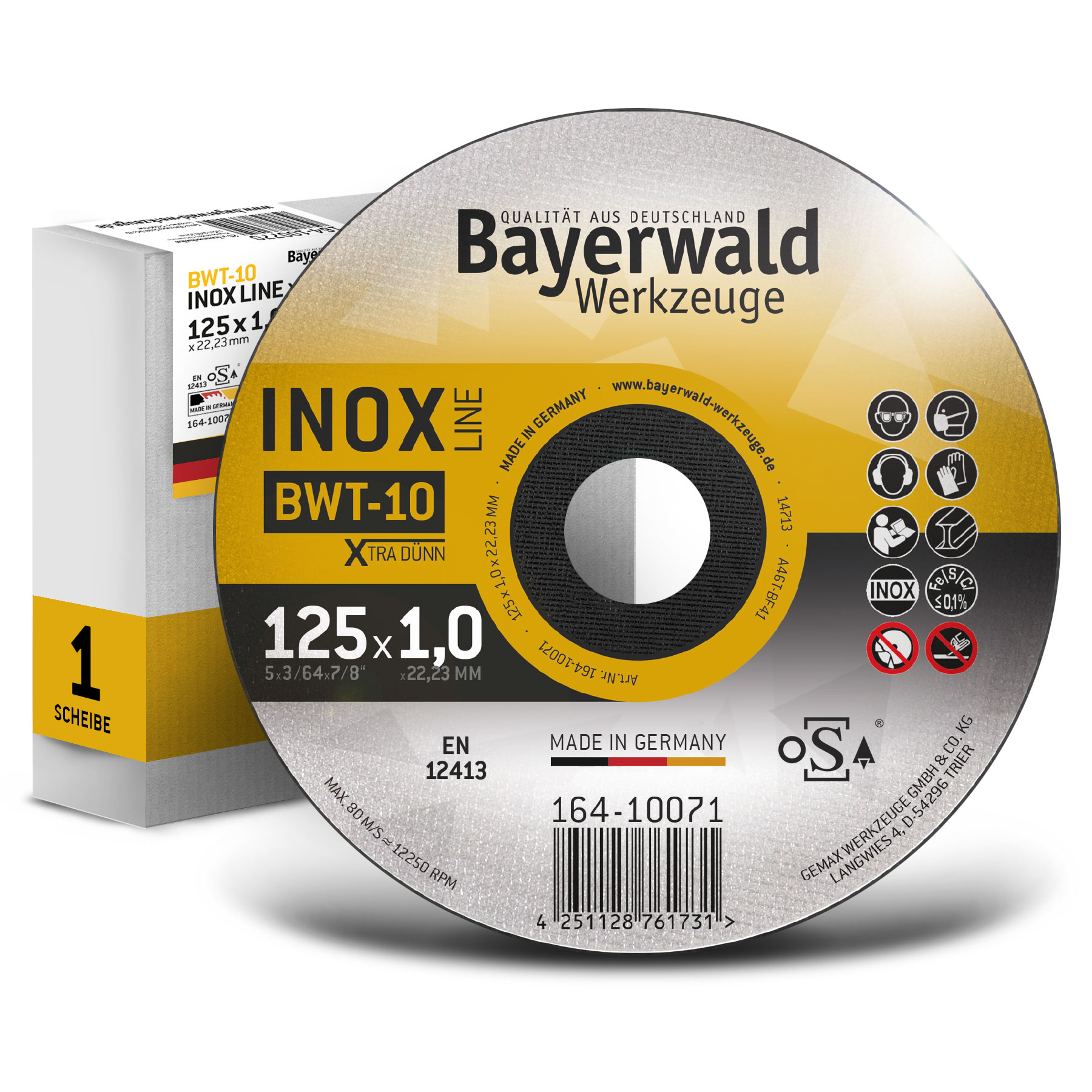 Bayerwald BWT-10 Trennscheibe | Ø125 mm - 1 mm -  22.23 mm | gerade Bayerwald BWT-10 Trennscheibe | Ø125 mm - 1 mm -  22.23 mm | gerade
