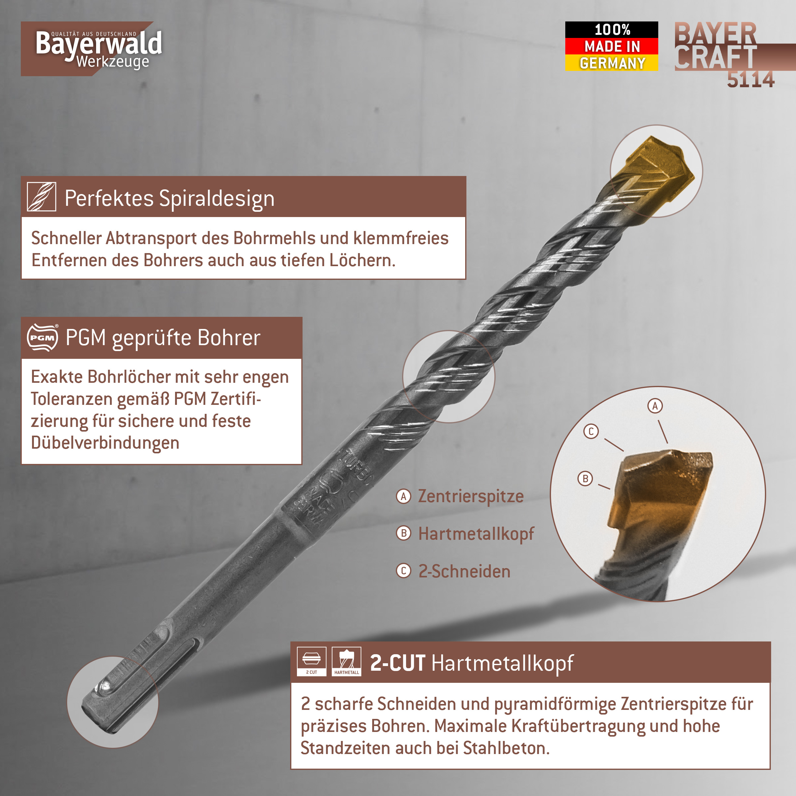 1x Hammerbohrer 160 mm SDS Plus Schaft - Ø:8 mm - GL: 160 mm 1x Hammerbohrer 160 mm SDS Plus Schaft - Ø:8 mm - GL: 160 mm