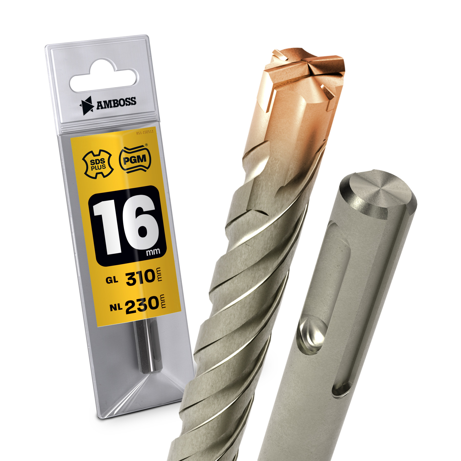 1x Bohrer SDS Plus Schaft - Ø:16 mm - GL: 310 mm 1x Bohrer SDS Plus Schaft - Ø:16 mm - GL: 310 mm