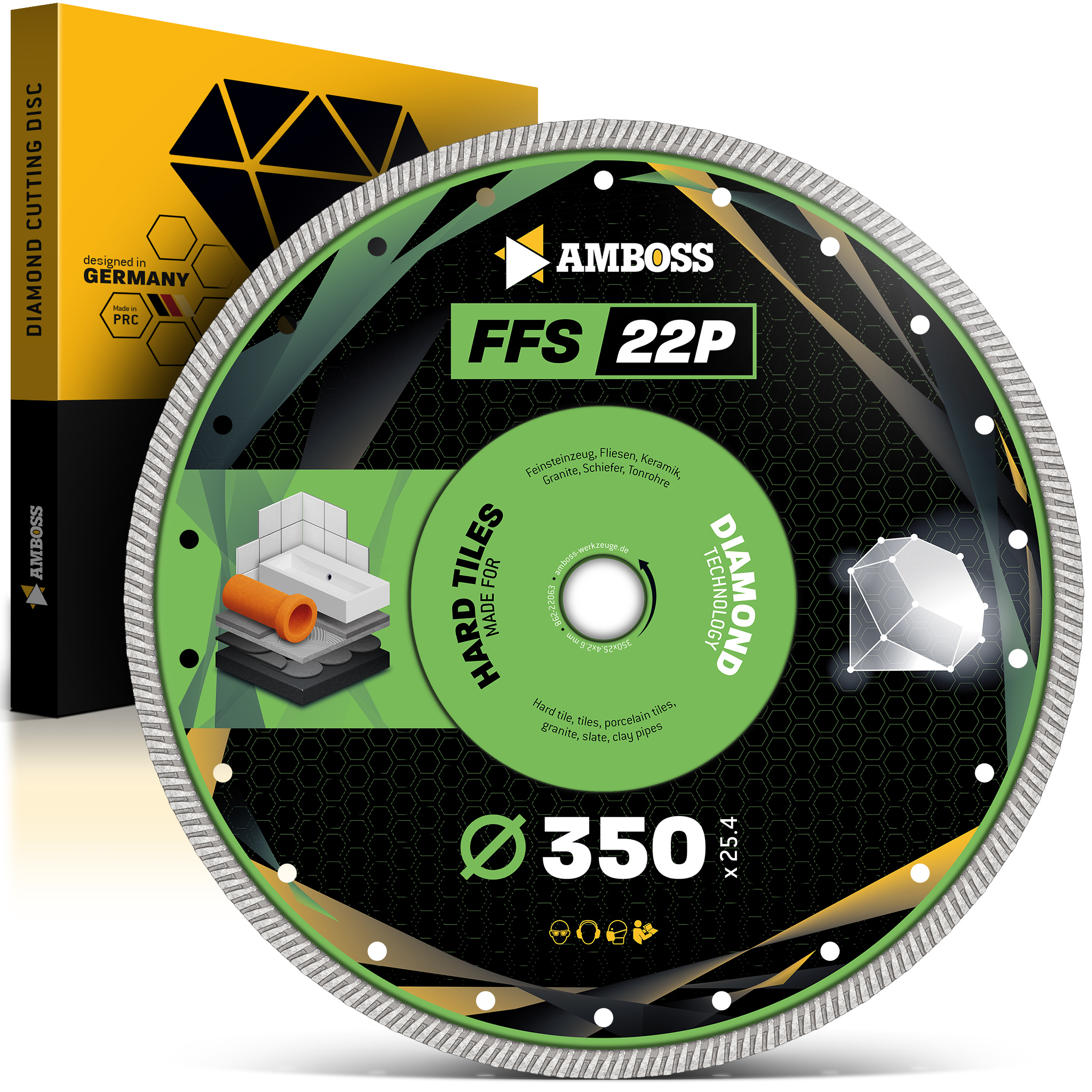 FFS 22P Diamant Trennscheibe 350 x 2.6 x 25.4