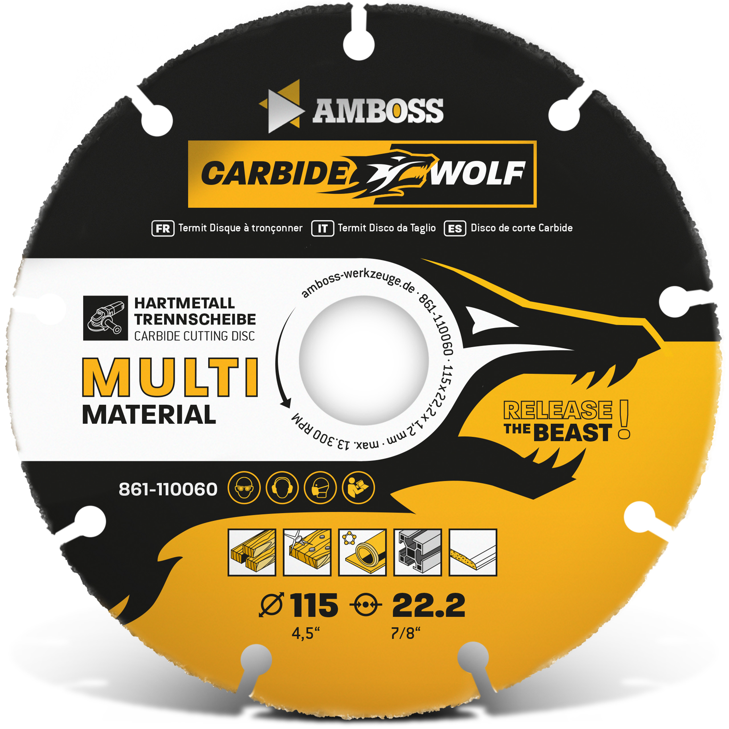 Amboss Carbide Wolf HM Trennscheibe - 115 x 1.2 x 22.2 Amboss Carbide Wolf HM Trennscheibe - 115 x 1.2 x 22.2