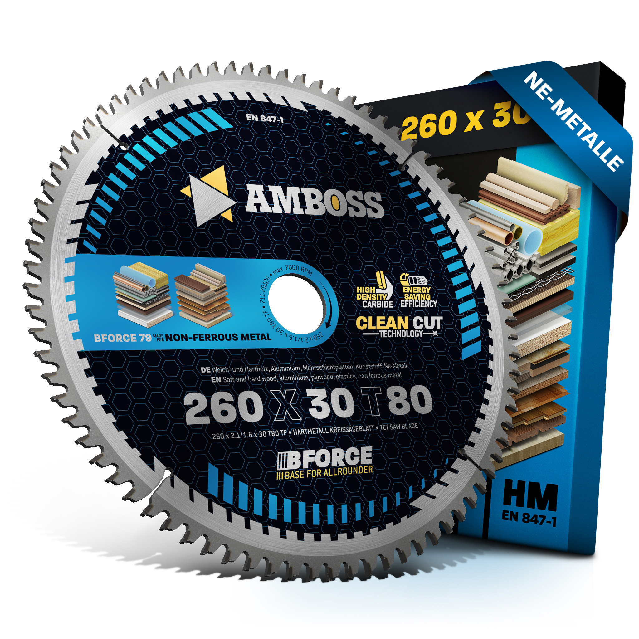 HM Kreissägeblatt - 260 x 2.1/1.6 x 30  Z80 TF HM Kreissägeblatt - 260 x 2.1/1.6 x 30  Z80 TF