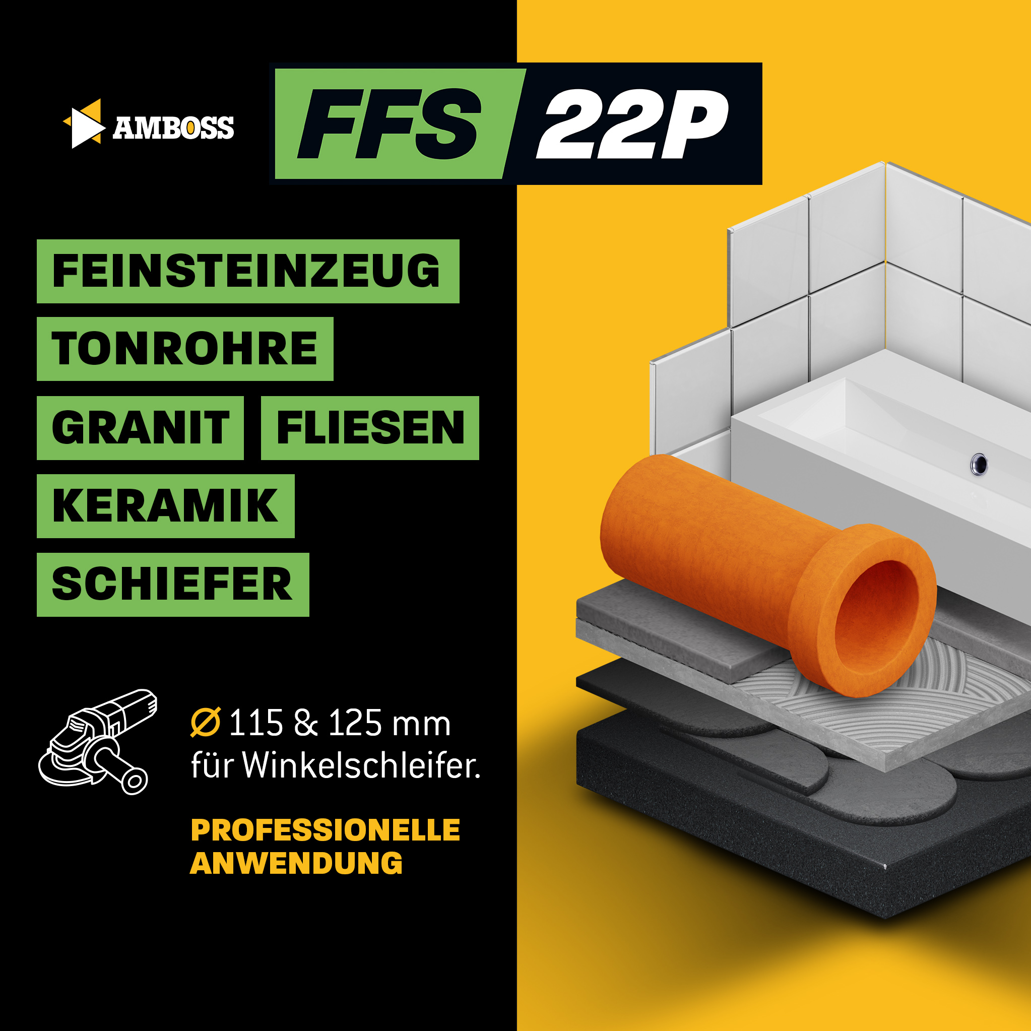FFS 22P Diamant Trennscheibe 125 x 1.4 x 22.2 FFS 22P Diamant Trennscheibe 125 x 1.4 x 22.2