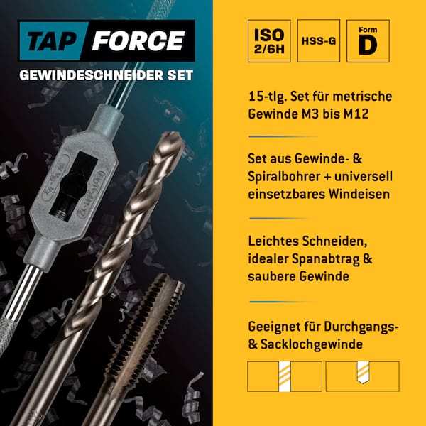 HSS Gewindeschneider Set M3-M12 mit Bohrern HSS Gewindeschneider Set M3-M12 mit Bohrern