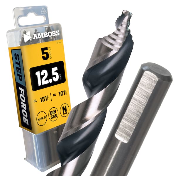 5 x HSS G STEP Force Metallbohrer DIN 338 - Ø:12.5 mm