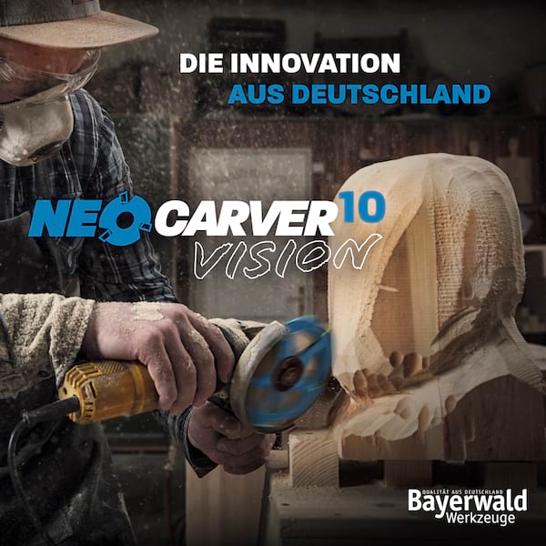 Bayerwald NeoCarver 10 Vision V2 - Hartmetall Frässcheibe für Holz - Holzschnitzfräser aus Aluminium für Winkelschleifer zum Trennen, Schleifen, Schruppen uvm. - Ø 115mm x 22,2 mm / 10 Zähne Bayerwald NeoCarver 10 Vision V2 - Hartmetall Frässcheibe für Holz - Holzschnitzfräser aus Aluminium für Winkelschleifer zum Trennen, Schleifen, Schruppen uvm. - Ø 115mm x 22,2 mm / 10 Zähne