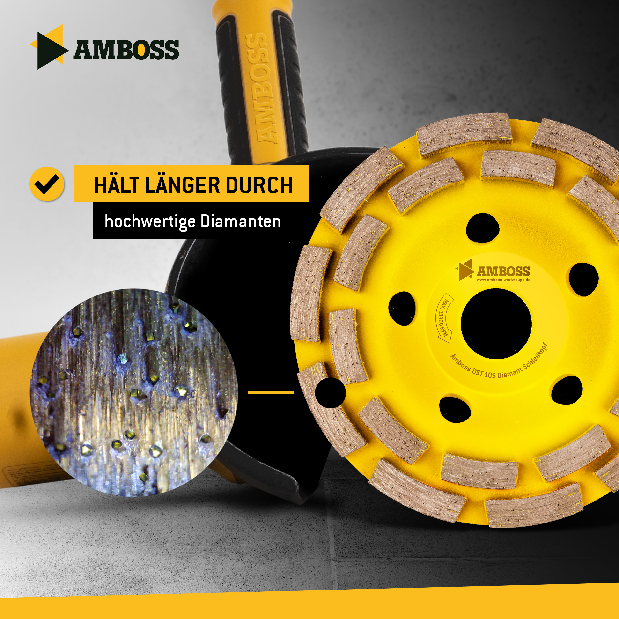 Amboss DST 10S Diamant Schleiftopf 125 x  22.2mm Amboss DST 10S Diamant Schleiftopf 125 x  22.2mm