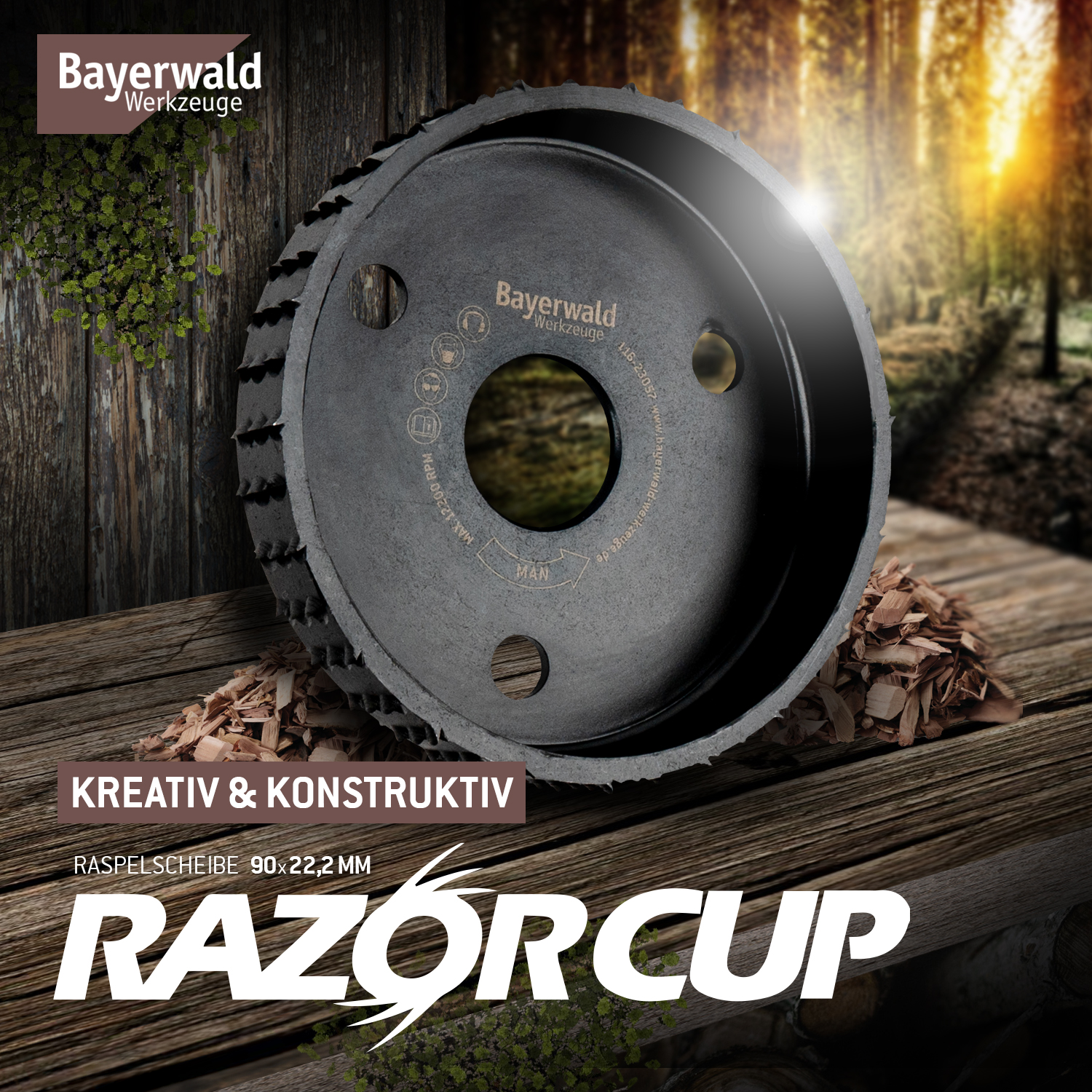Bayerwald Raspelscheibe RazorCup Ø90 mm für Winkelschleifer Bayerwald Raspelscheibe RazorCup Ø90 mm für Winkelschleifer