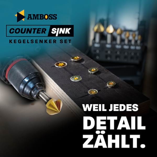 Kegelsenker Set 6tlg. 6,3 - 20,5 mm HSS TiN / DIN 335C / Amboss Werkzeuge Senker für Eisen, Stahl, Metall, NE-Metall, Holz, Kunststoff / Profi Senkkopfbohrer für Bohrmaschinen und Akkuschrauber Kegelsenker Set 6tlg. 6,3 - 20,5 mm HSS TiN / DIN 335C / Amboss Werkzeuge Senker für Eisen, Stahl, Metall, NE-Metall, Holz, Kunststoff / Profi Senkkopfbohrer für Bohrmaschinen und Akkuschrauber