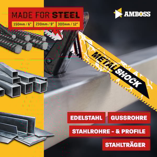 10x Amboss Metal Shock Säbelsägeblatt Länge 300 mm 10 ZpZ 10x Amboss Metal Shock Säbelsägeblatt Länge 300 mm 10 ZpZ