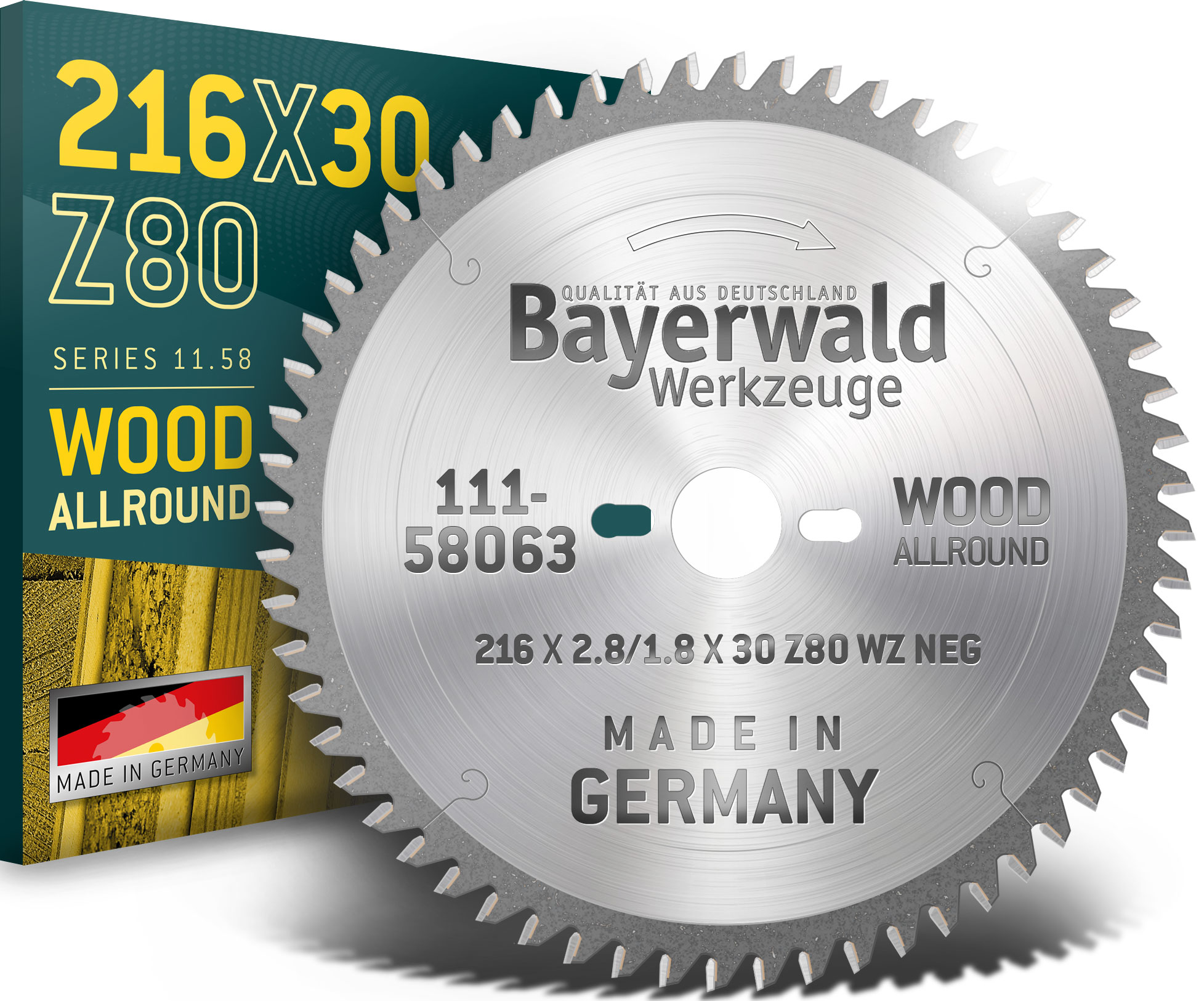 HM Kreissägeblatt - 216 x 2.8/1.8 x 30 Z80 WZ neg. HM Kreissägeblatt - 216 x 2.8/1.8 x 30 Z80 WZ neg.