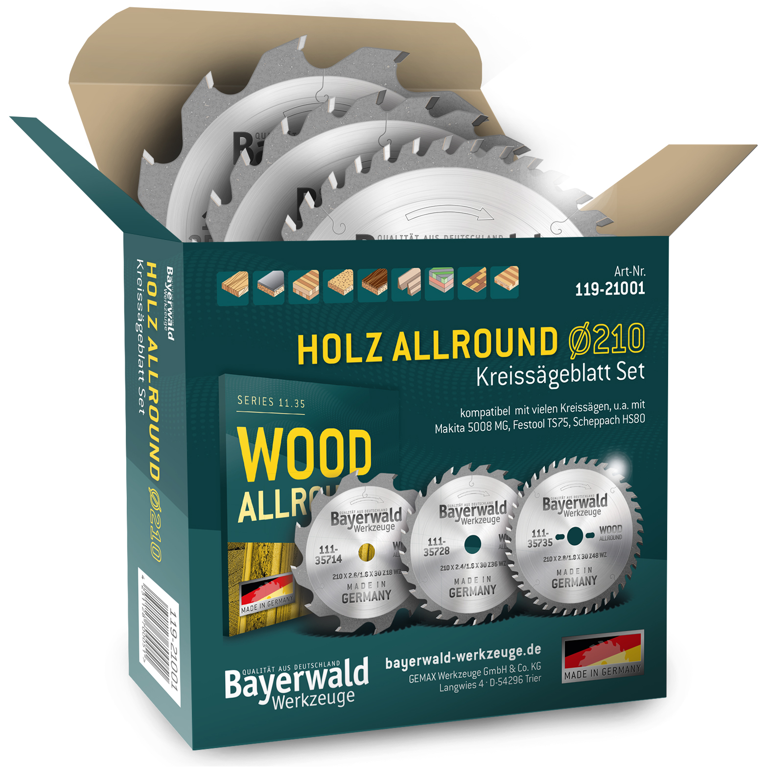 HOLZ ALLROUND Ø210 Hand-Kreissägeblatt Set HOLZ ALLROUND Ø210 Hand-Kreissägeblatt Set