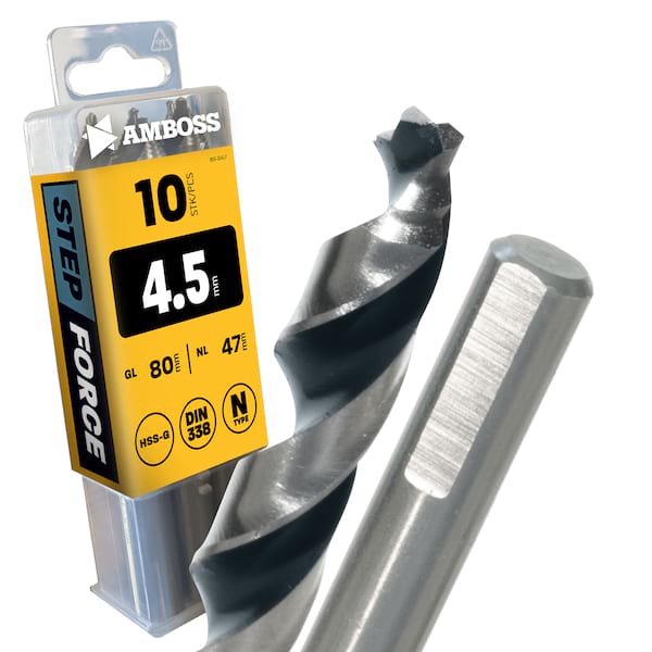 10 x HSS G STEP Force Metallbohrer DIN 338 - Ø:4.5 mm 10 x HSS G STEP Force Metallbohrer DIN 338 - Ø:4.5 mm