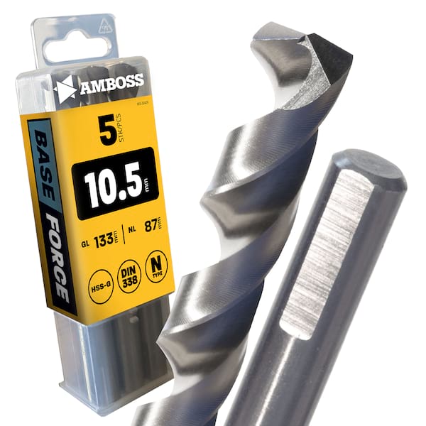5 x HSS G BASE Force Metallbohrer DIN 338 - Ø:10.5 mm