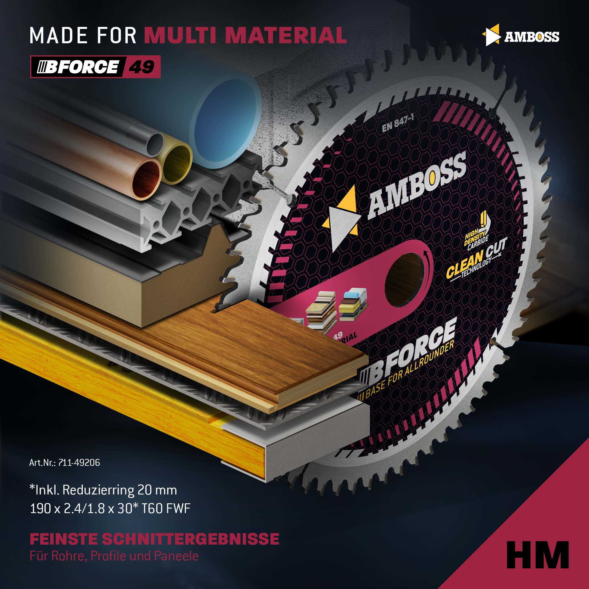 HM Kreissägeblatt - 190 x 2.4/1.8 x 30 Z60 FWF HM Kreissägeblatt - 190 x 2.4/1.8 x 30 Z60 FWF