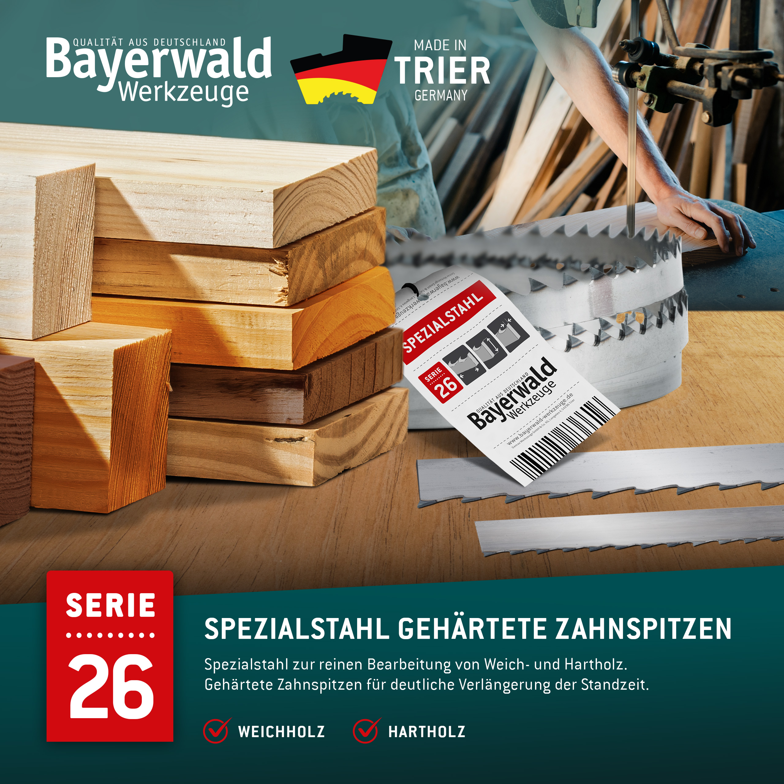 Bandsägeblatt Spezialstahl zahnhart  1425 x 6 x 0.5 x 4mm