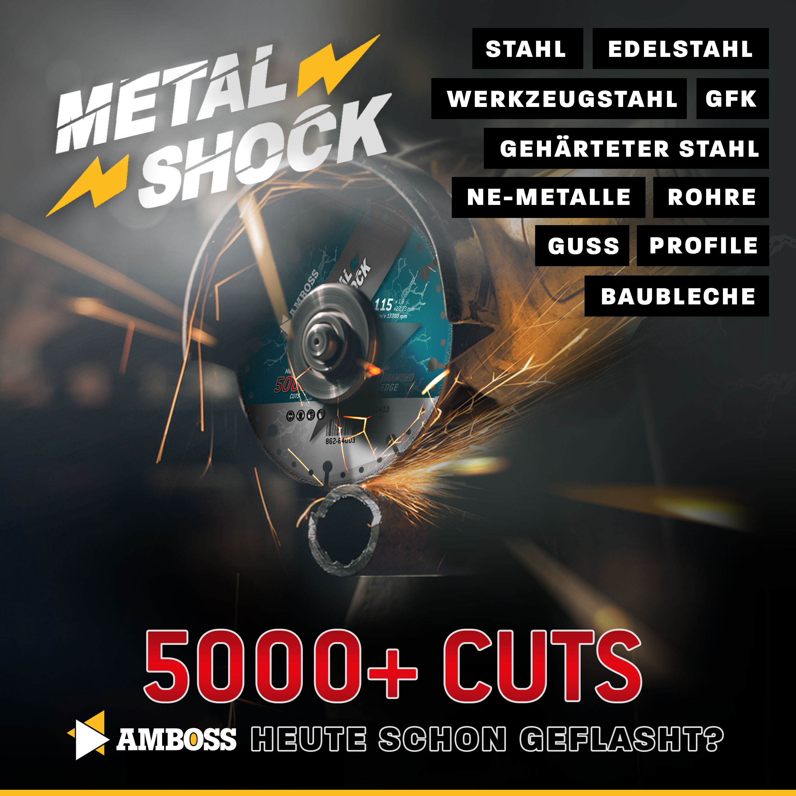 Amboss Metal Shock 5000+ - Diamant Trennscheibe 115 x 1,8 x 22,23 mm