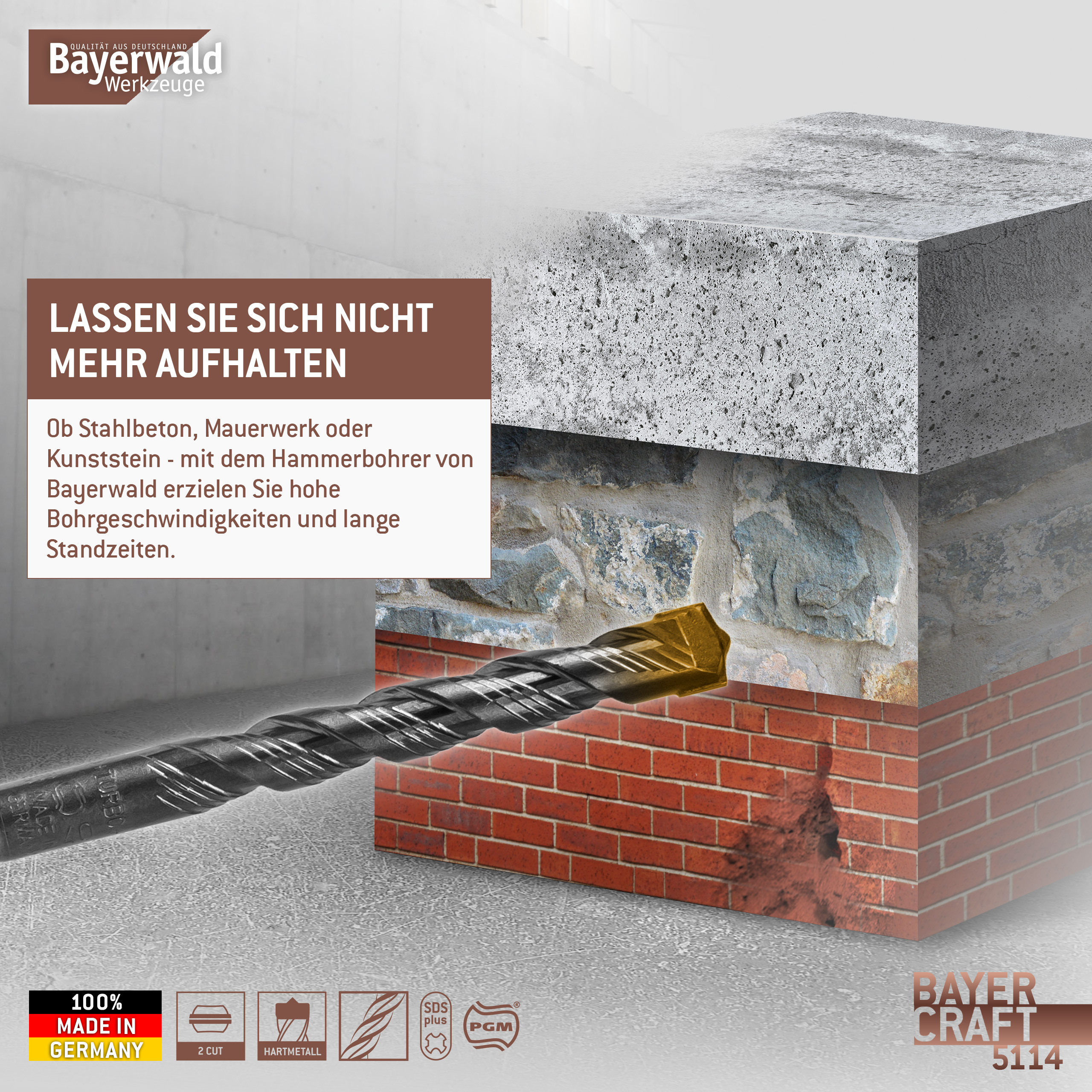 1x Hammerbohrer 160 mm SDS Plus Schaft - Ø:8 mm - GL: 160 mm 1x Hammerbohrer 160 mm SDS Plus Schaft - Ø:8 mm - GL: 160 mm