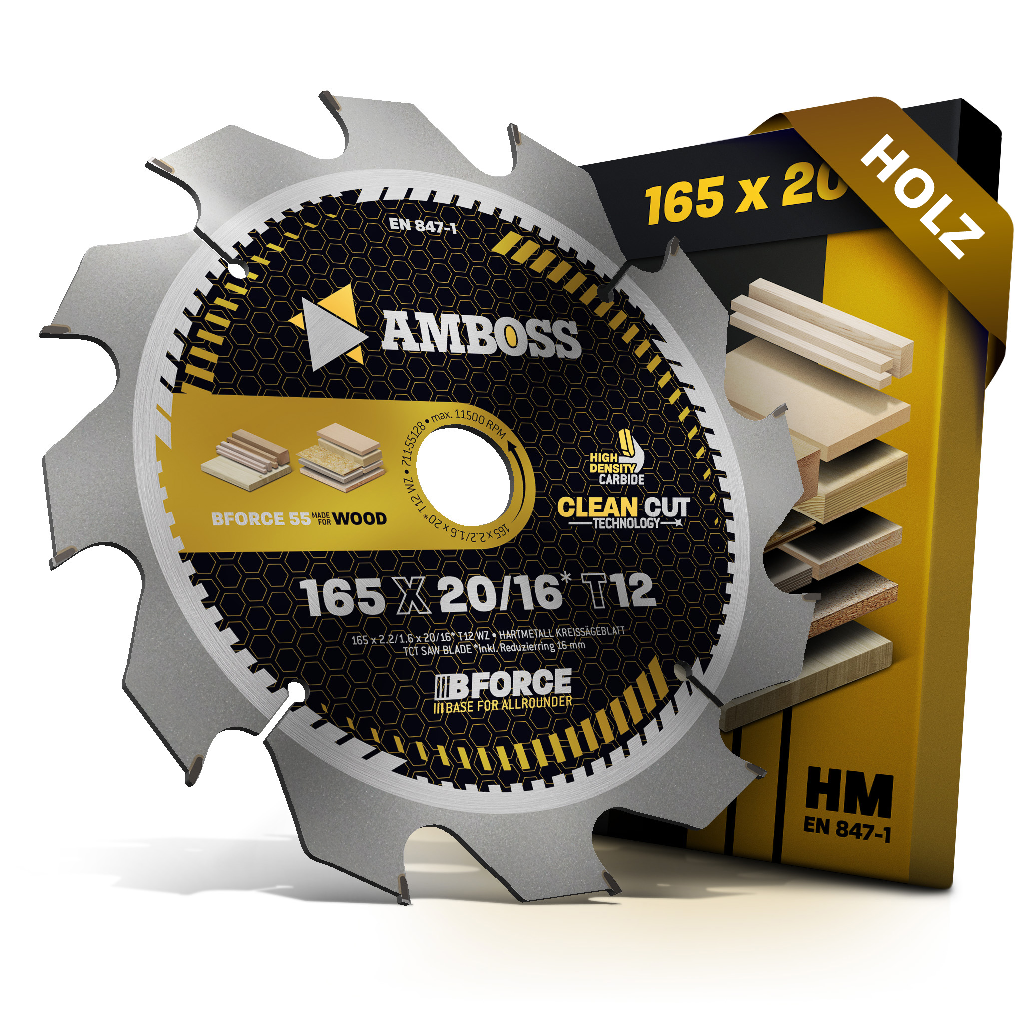 HM Kreissägeblatt - 165 x 2.2/1.6 x 20 Z12 WZ HM Kreissägeblatt - 165 x 2.2/1.6 x 20 Z12 WZ