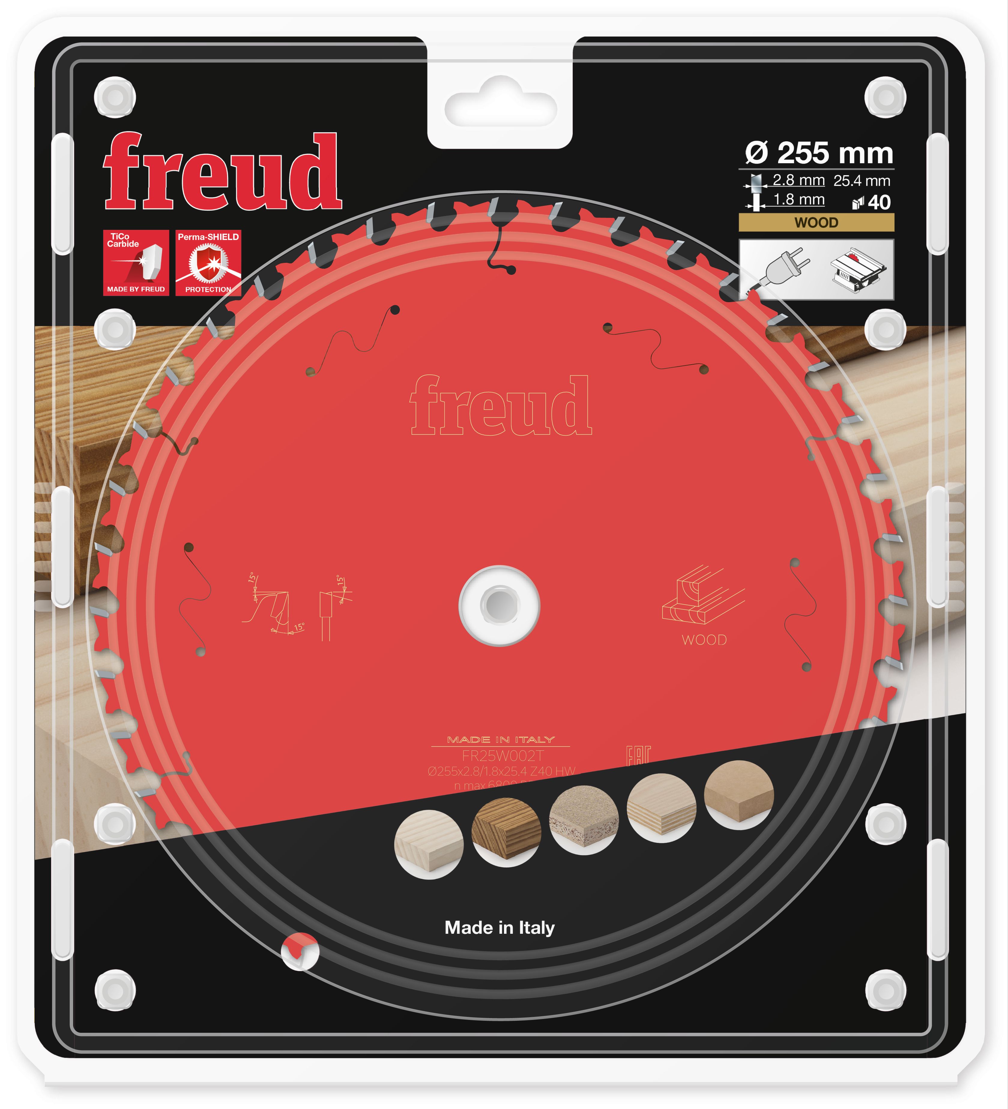 Freud HM Tischkreissägeblatt - 255 x 2.8/1.8 x 25.4 Z40 WZ