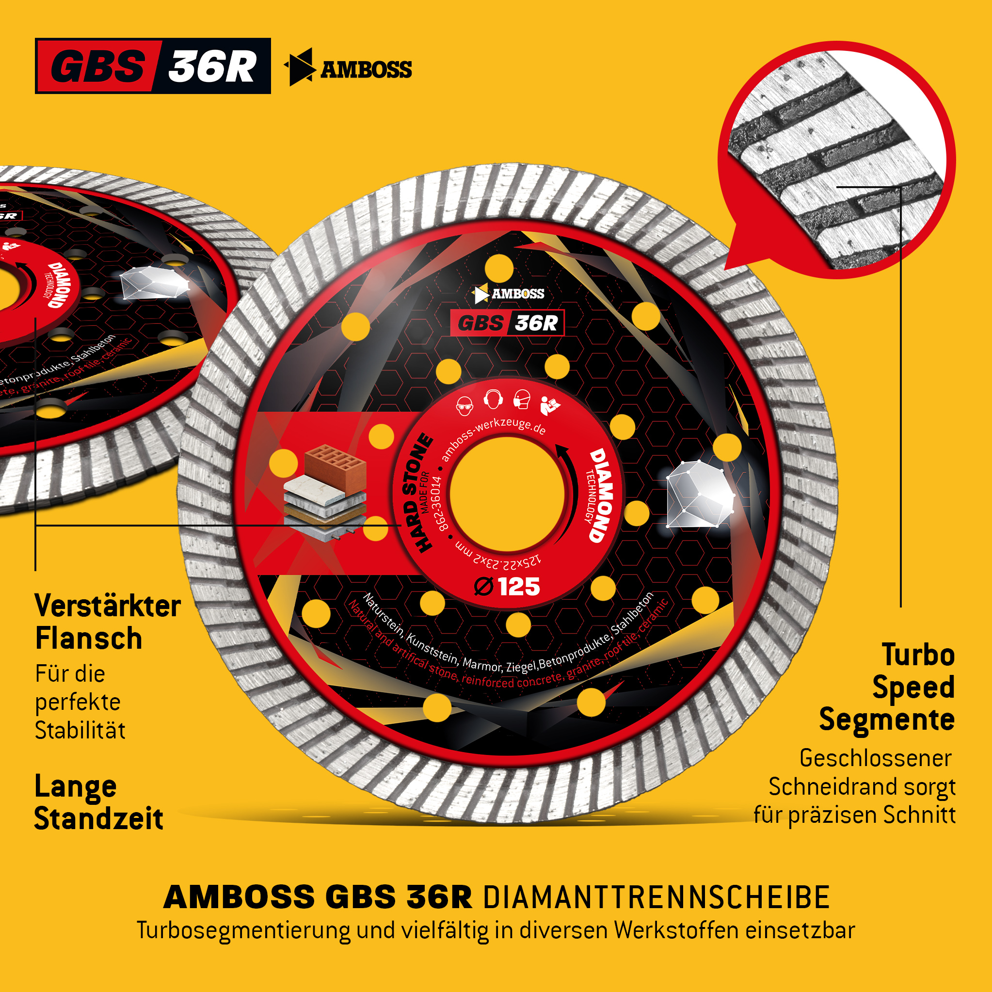 Amboss GBS 36R Diamant Trennscheibe - 125 x 2 x 22.2 Amboss GBS 36R Diamant Trennscheibe - 125 x 2 x 22.2