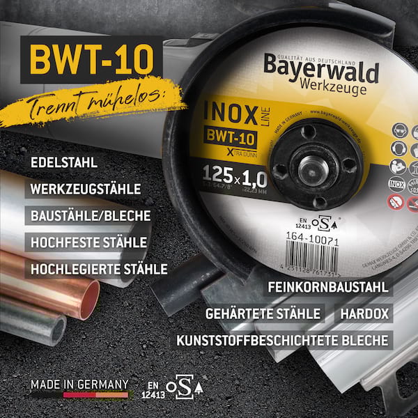 Bayerwald BWT-10 Trennscheibe | Ø125 mm - 1 mm -  22.23 mm | gerade Bayerwald BWT-10 Trennscheibe | Ø125 mm - 1 mm -  22.23 mm | gerade