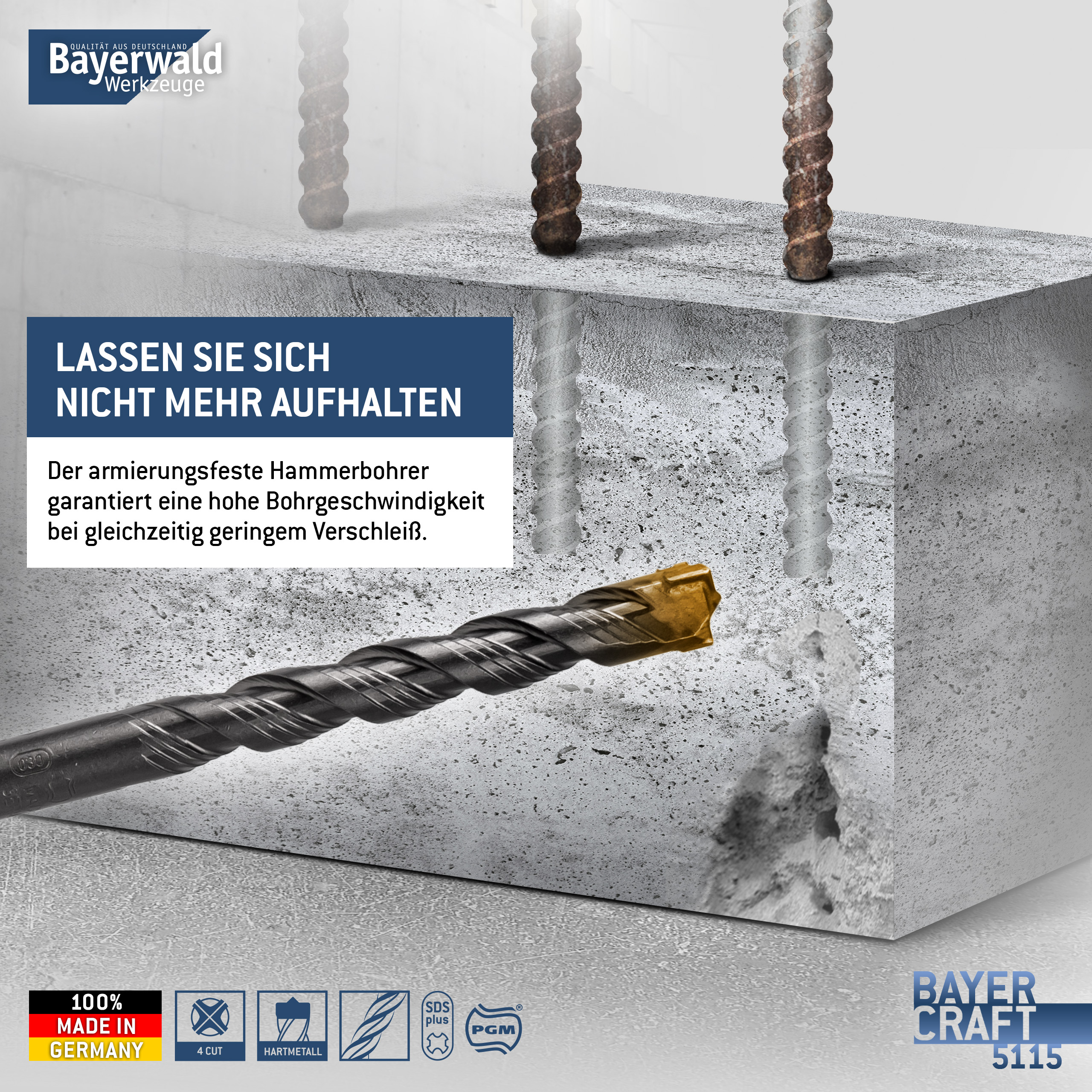 1x Hammerbohrer SDS Plus Schaft - Ø:5.5 mm - GL: 110 mm