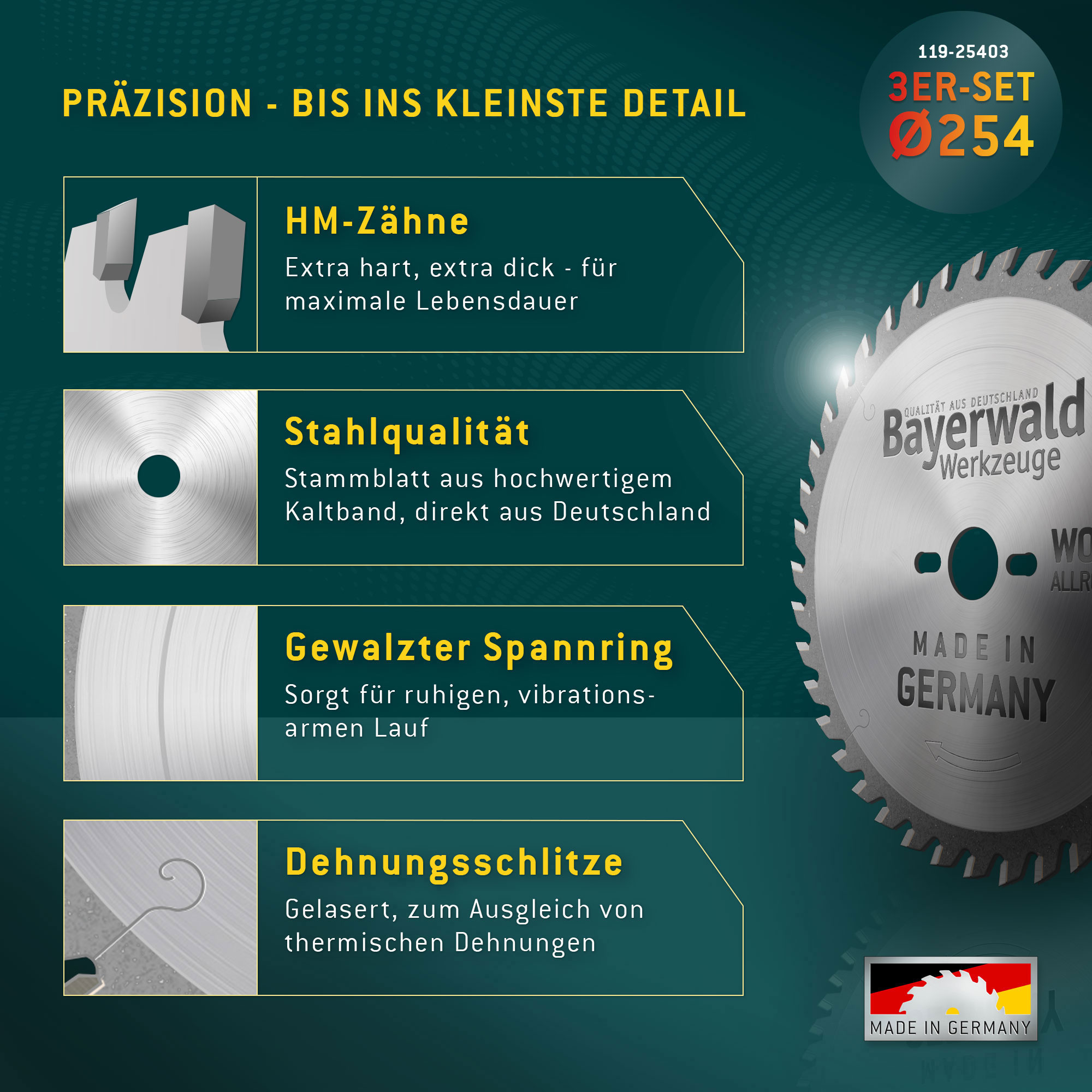 Kreissägeblatt Set 254 kompatibel mit Bosch GTS -PTS 10 - Feinschnitt Spezial Kreissägeblatt Set 254 kompatibel mit Bosch GTS -PTS 10 - Feinschnitt Spezial