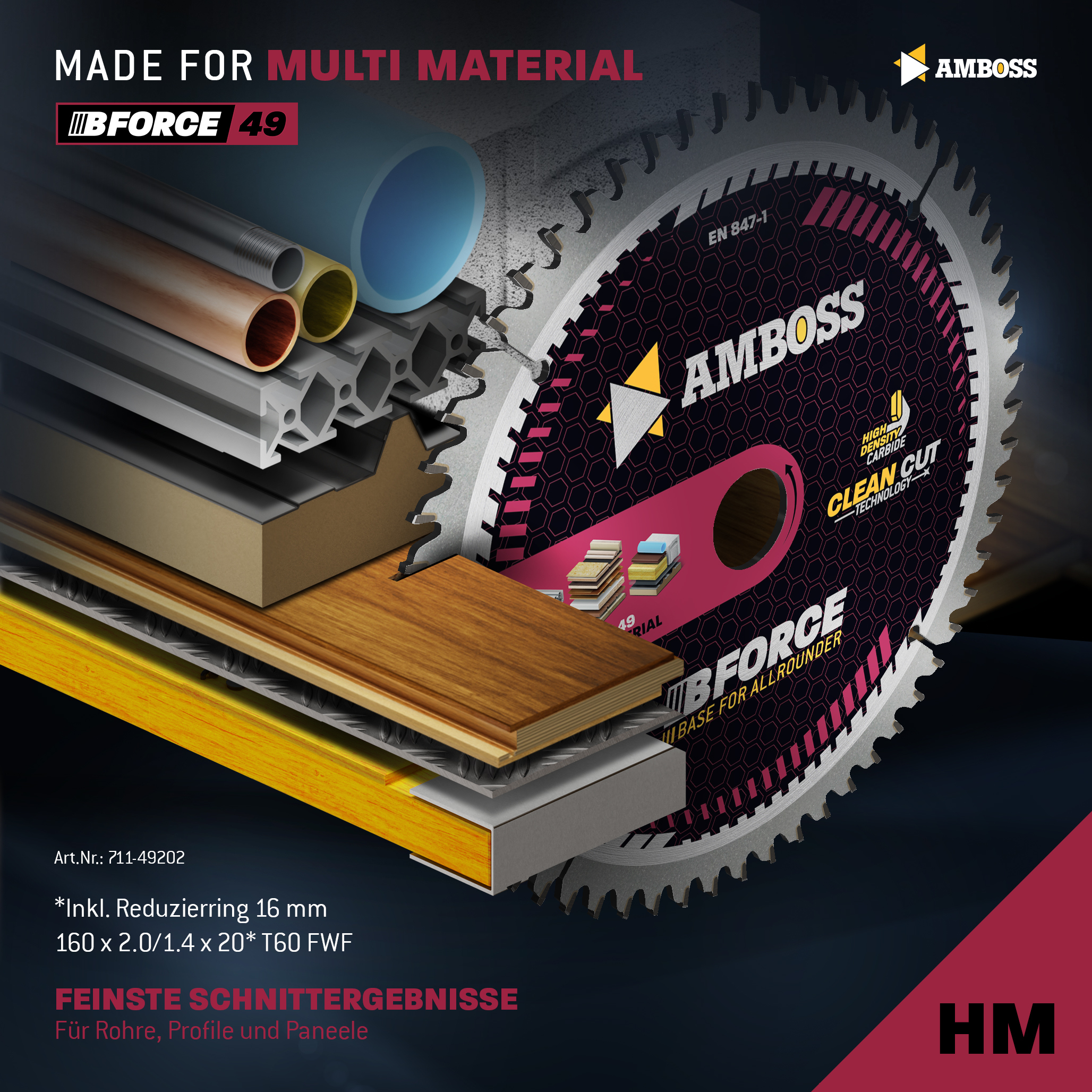 HM Kreissägeblatt - 160 x 2/1.4 x 20 Z60 FWF