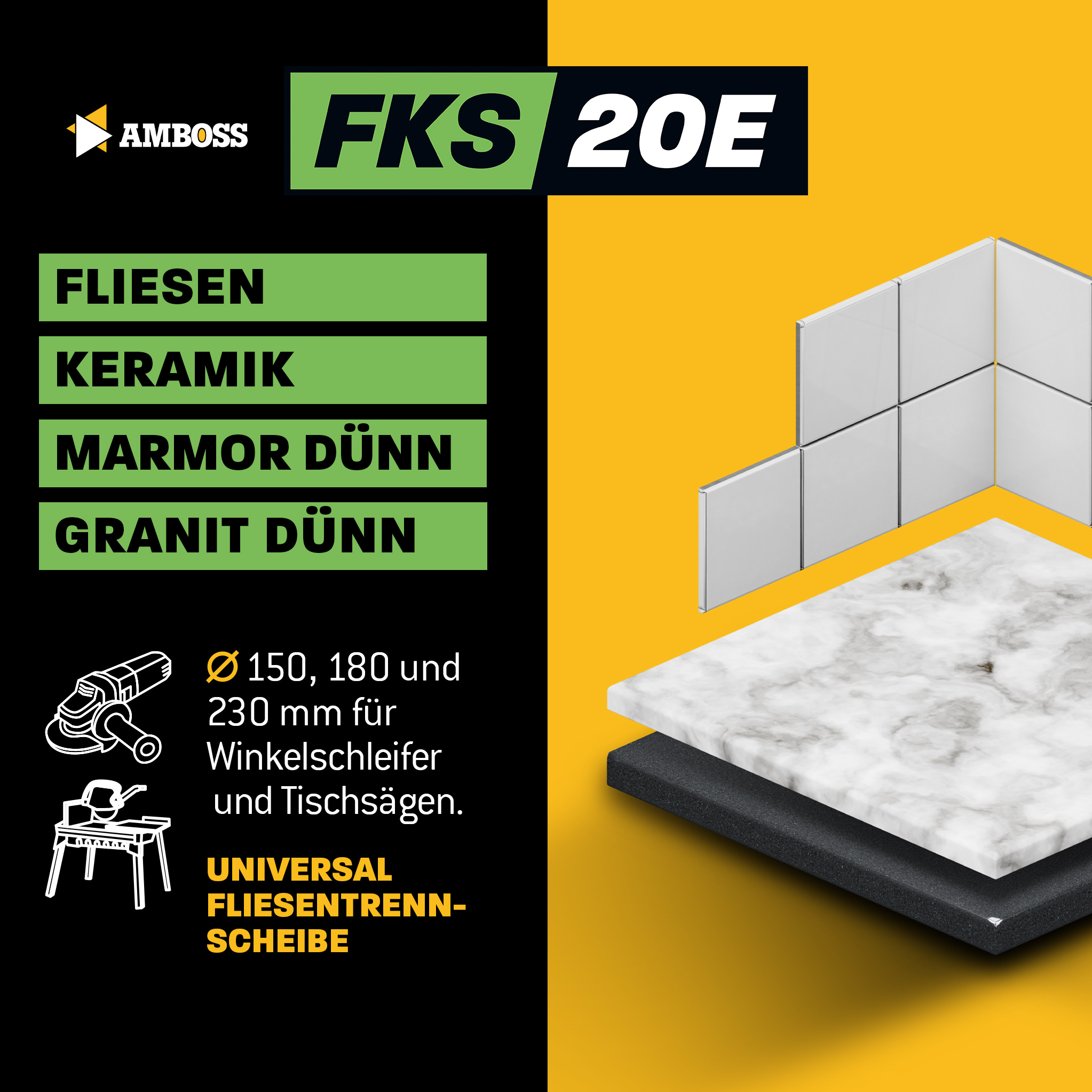 Amboss FKS 20E Diamant Trennscheibe 180mm x 2.2 x 25.4 Amboss FKS 20E Diamant Trennscheibe 180mm x 2.2 x 25.4