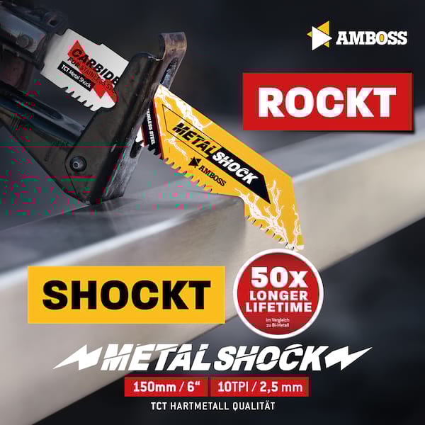 3x Amboss Metal Shock Säbelsägeblatt Länge 150 mm 10 ZpZ 3x Amboss Metal Shock Säbelsägeblatt Länge 150 mm 10 ZpZ