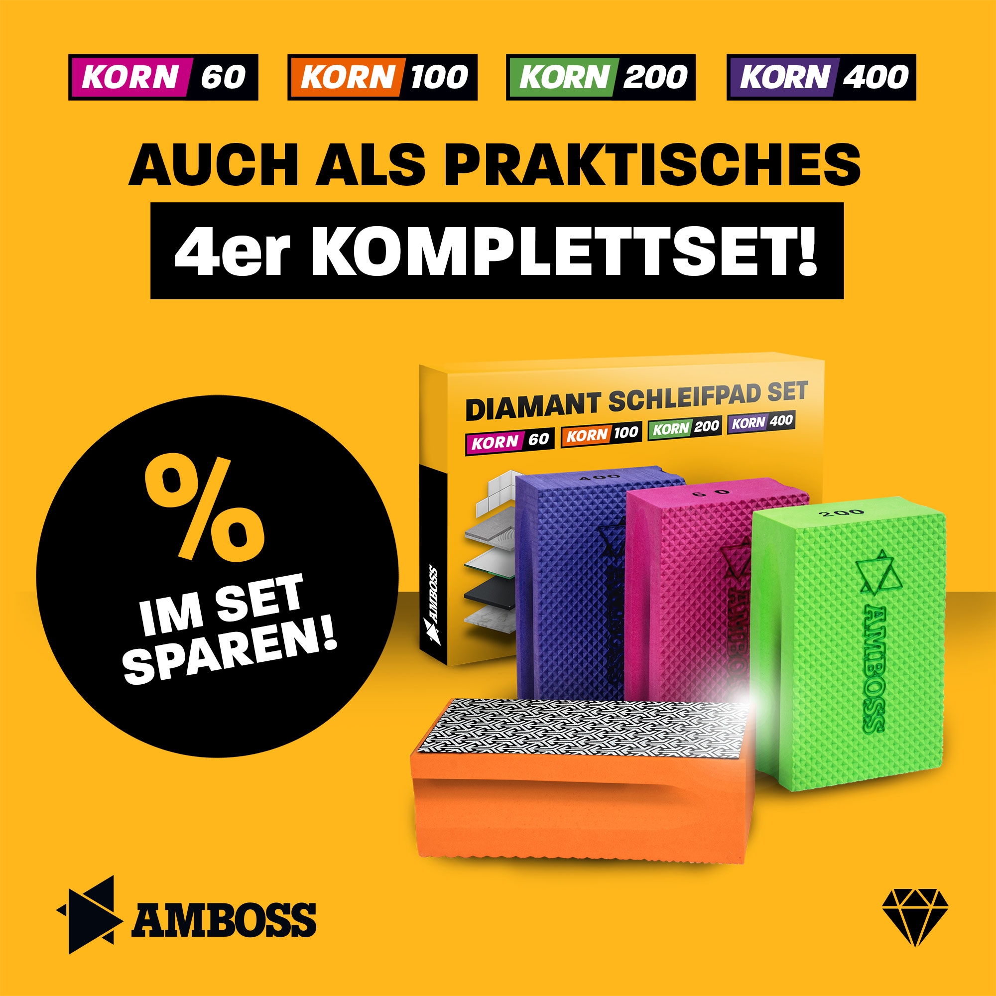 Amboss Diamant Schleifpad Korn: 200 Amboss Diamant Schleifpad Korn: 200