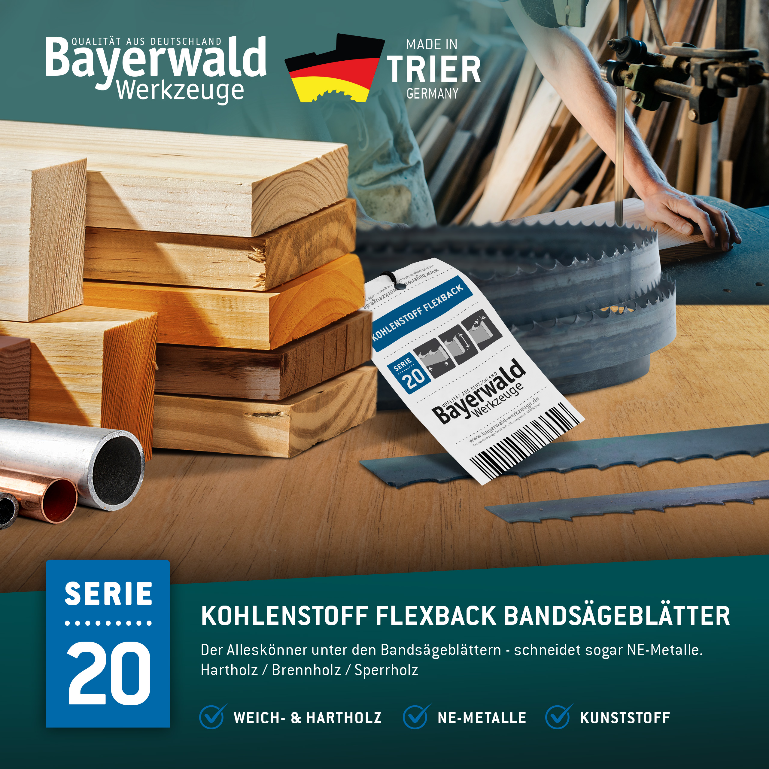 Flexback Bandsägeblätter individuell konfigurieren