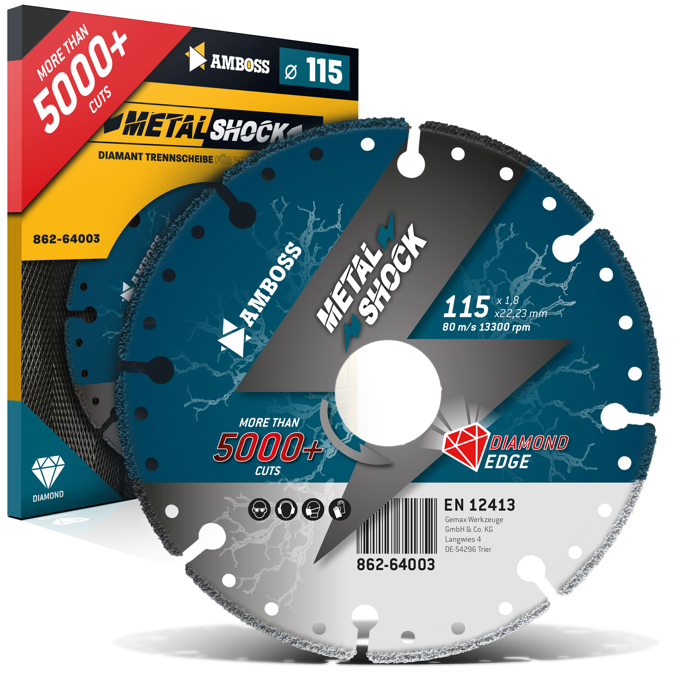 Amboss Metal Shock 5000+ - Diamant Trennscheibe 115 x 1,8 x 22,23 mm